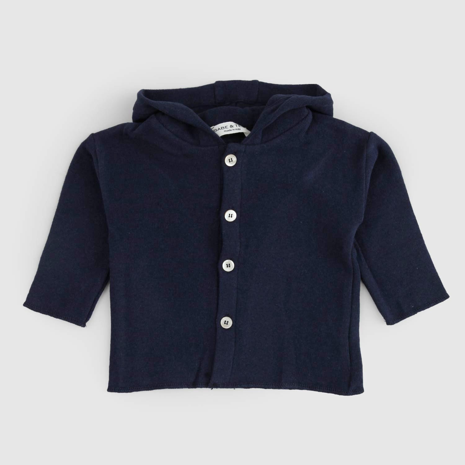 Cardigan in felpa con cappuccio orsetto blu navy - annameglio.com abbigliamento moda