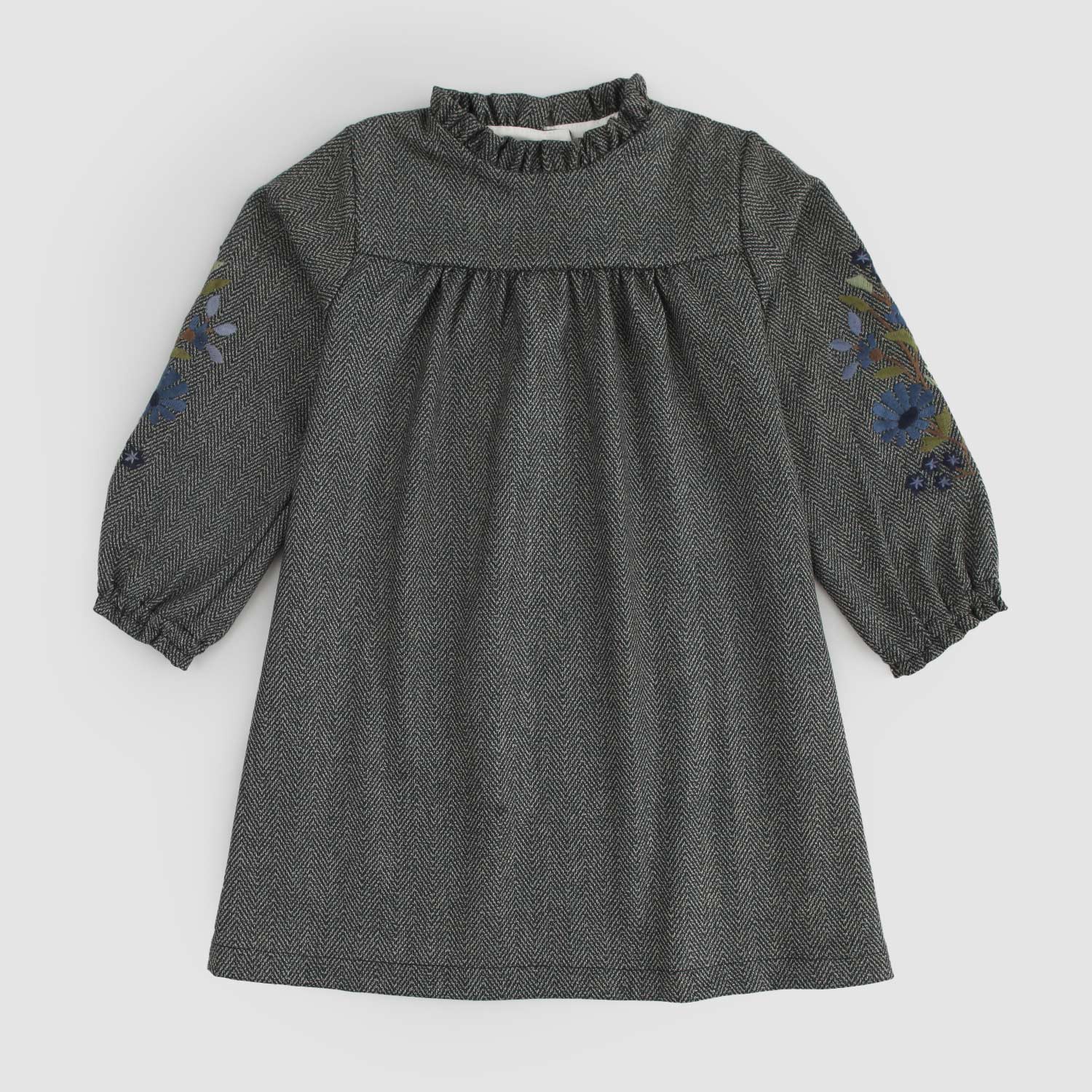 Abito pied-de-poule verde con ricami - annameglio.com abbigliamento moda