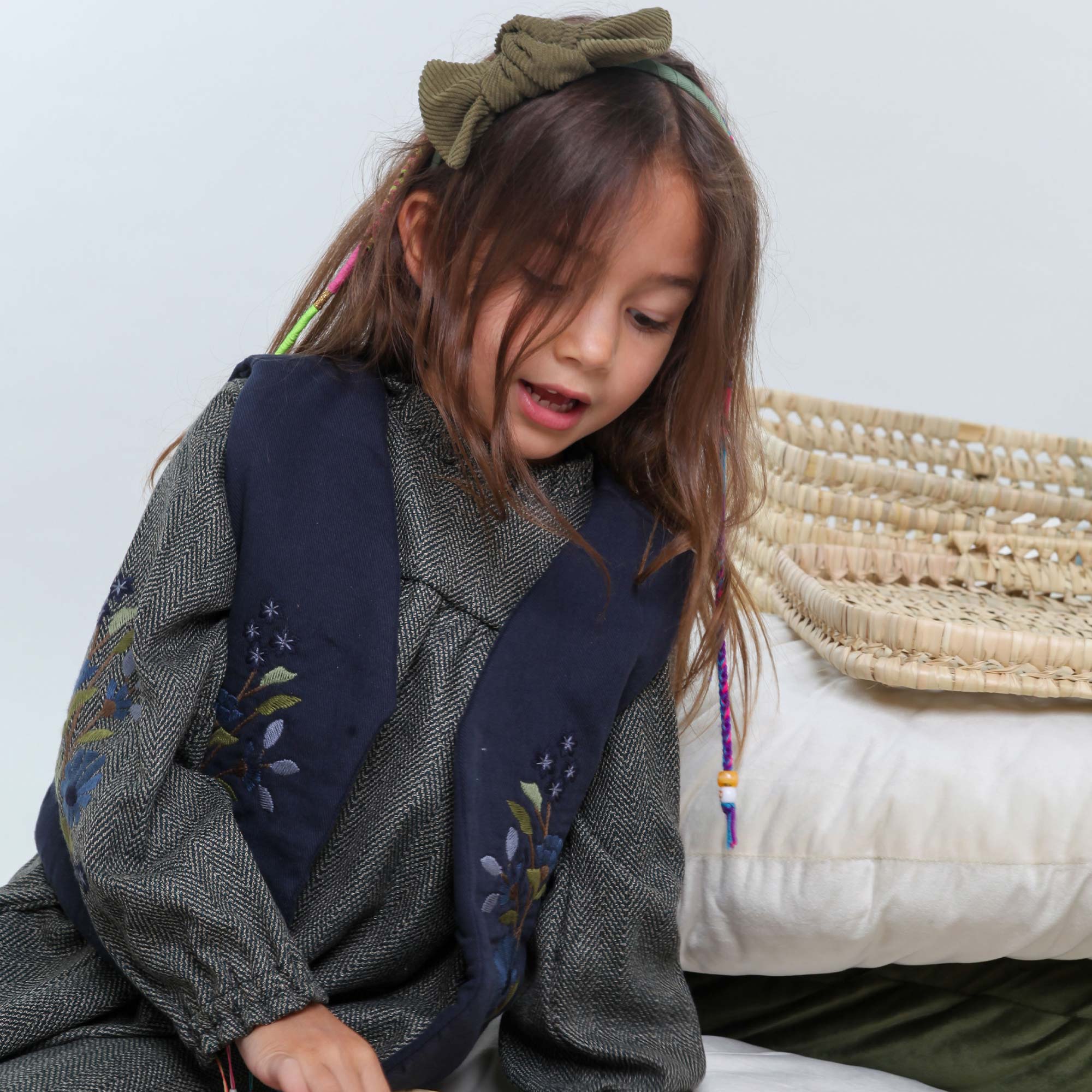 Abito pied-de-poule verde con ricami - annameglio.com abbigliamento moda