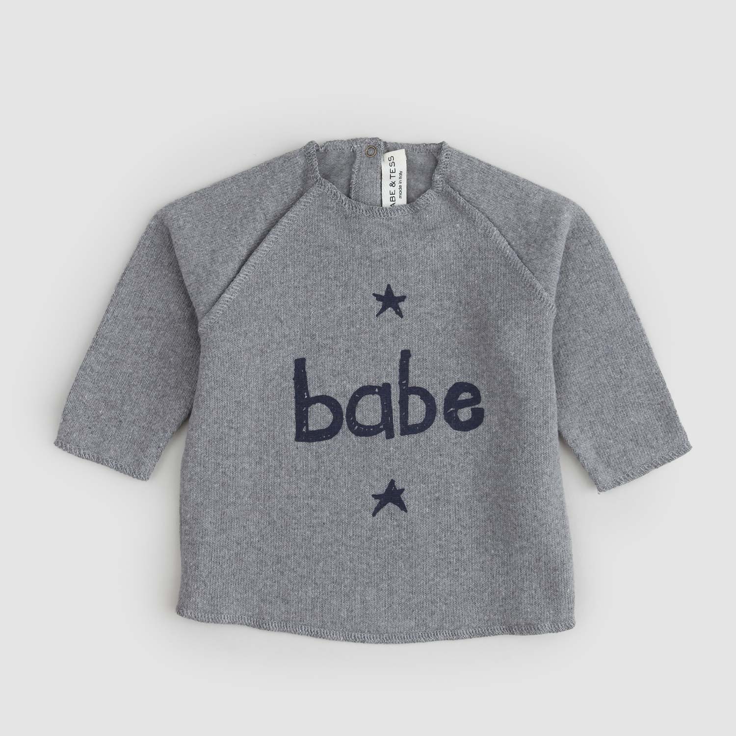 Maglia girocollo con stampa grigio melange - annameglio.com abbigliamento moda