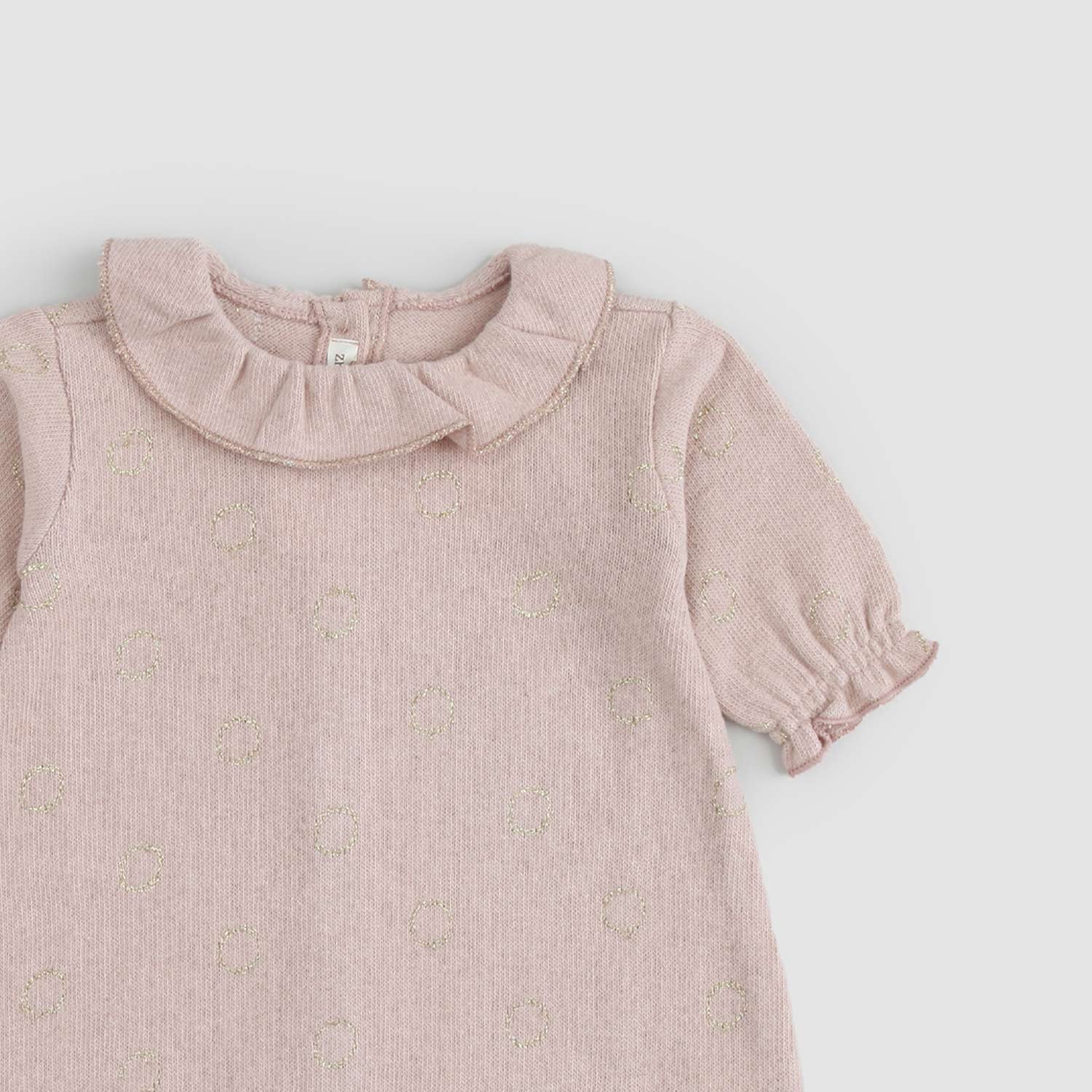 Tutina neonata rosa con decorazioni lurex oro - annameglio.com abbigliamento moda