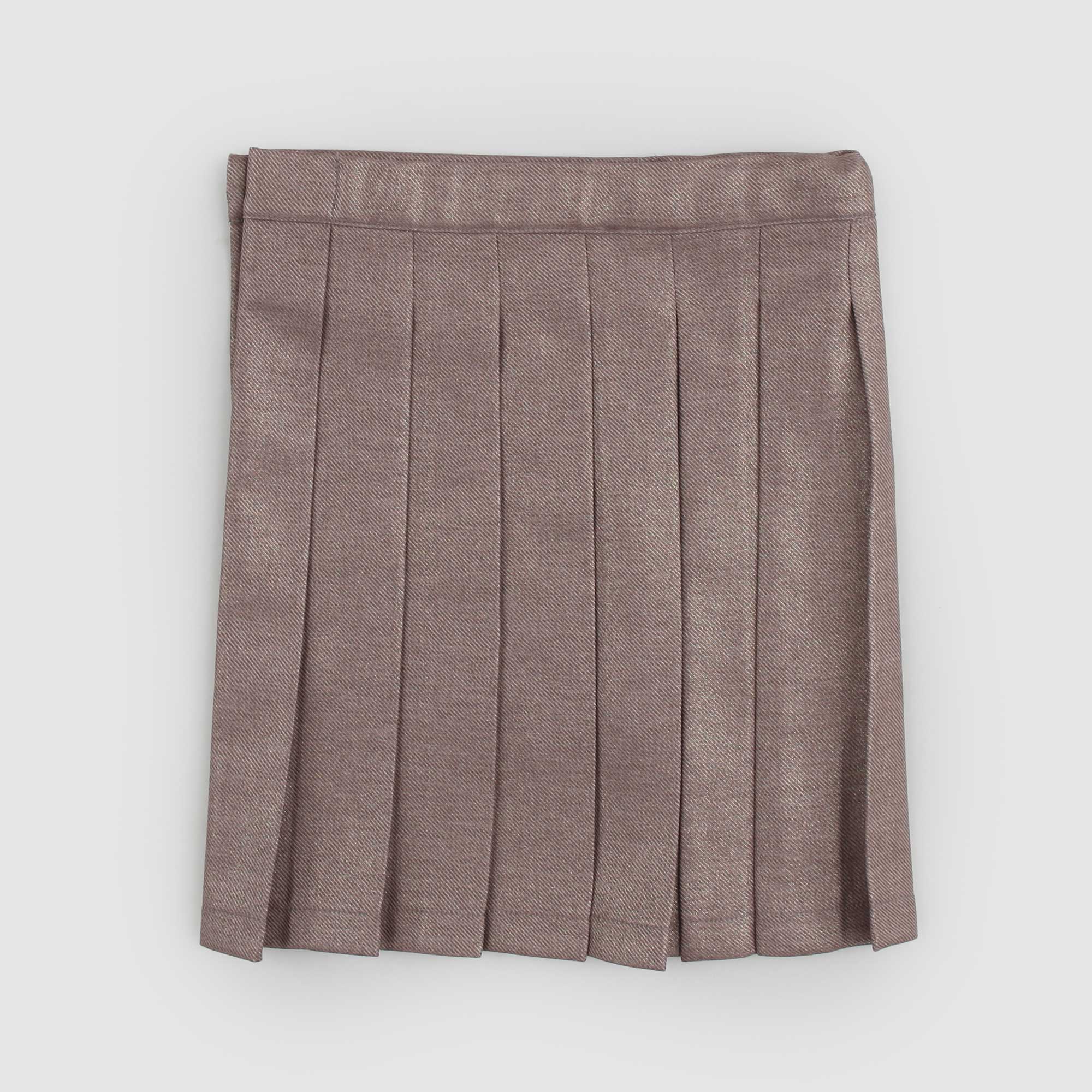 Gonna a pieghe bronzo in lurex - annameglio.com abbigliamento moda