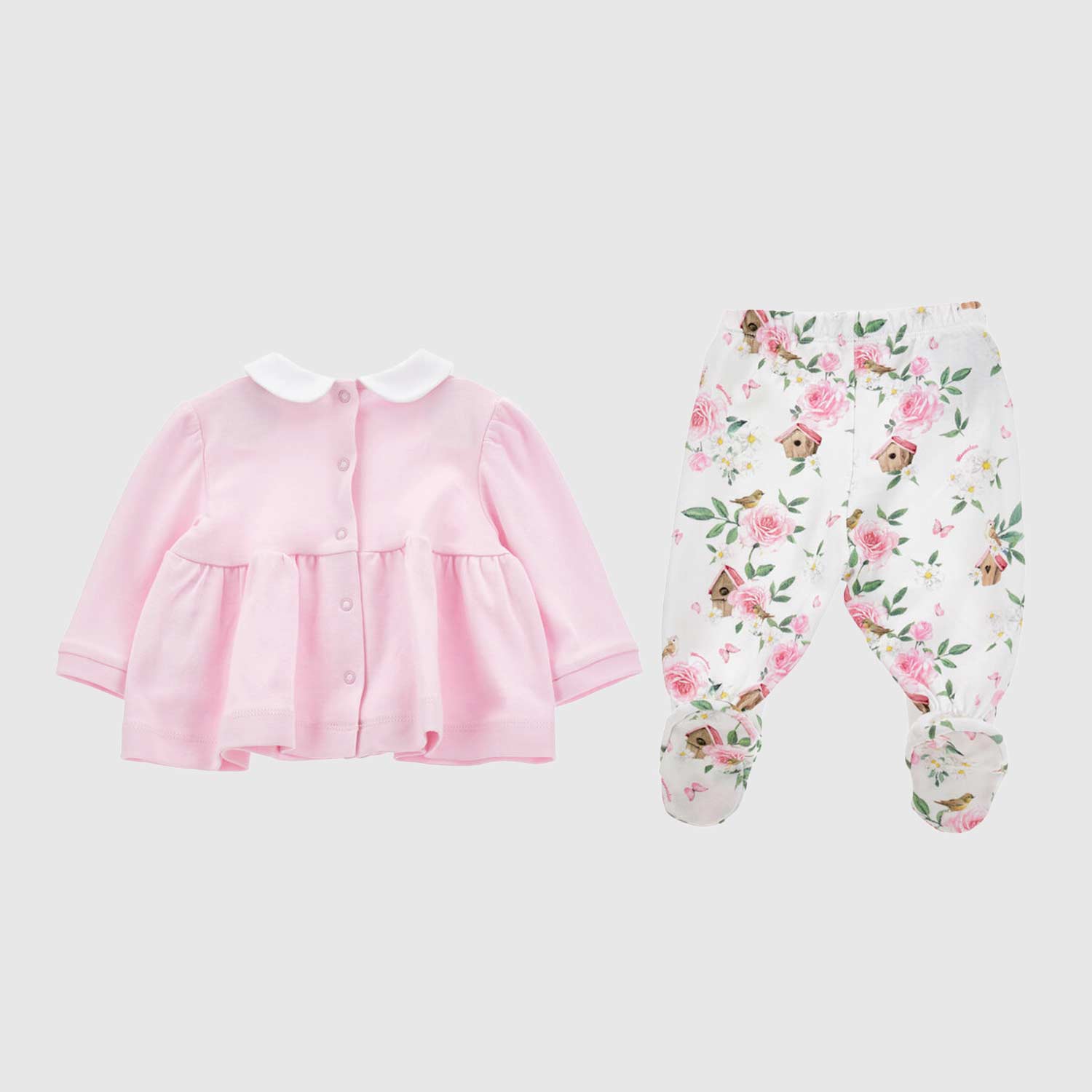 Completo rosa e motivi floreali due pezzi - annameglio.com abbigliamento moda