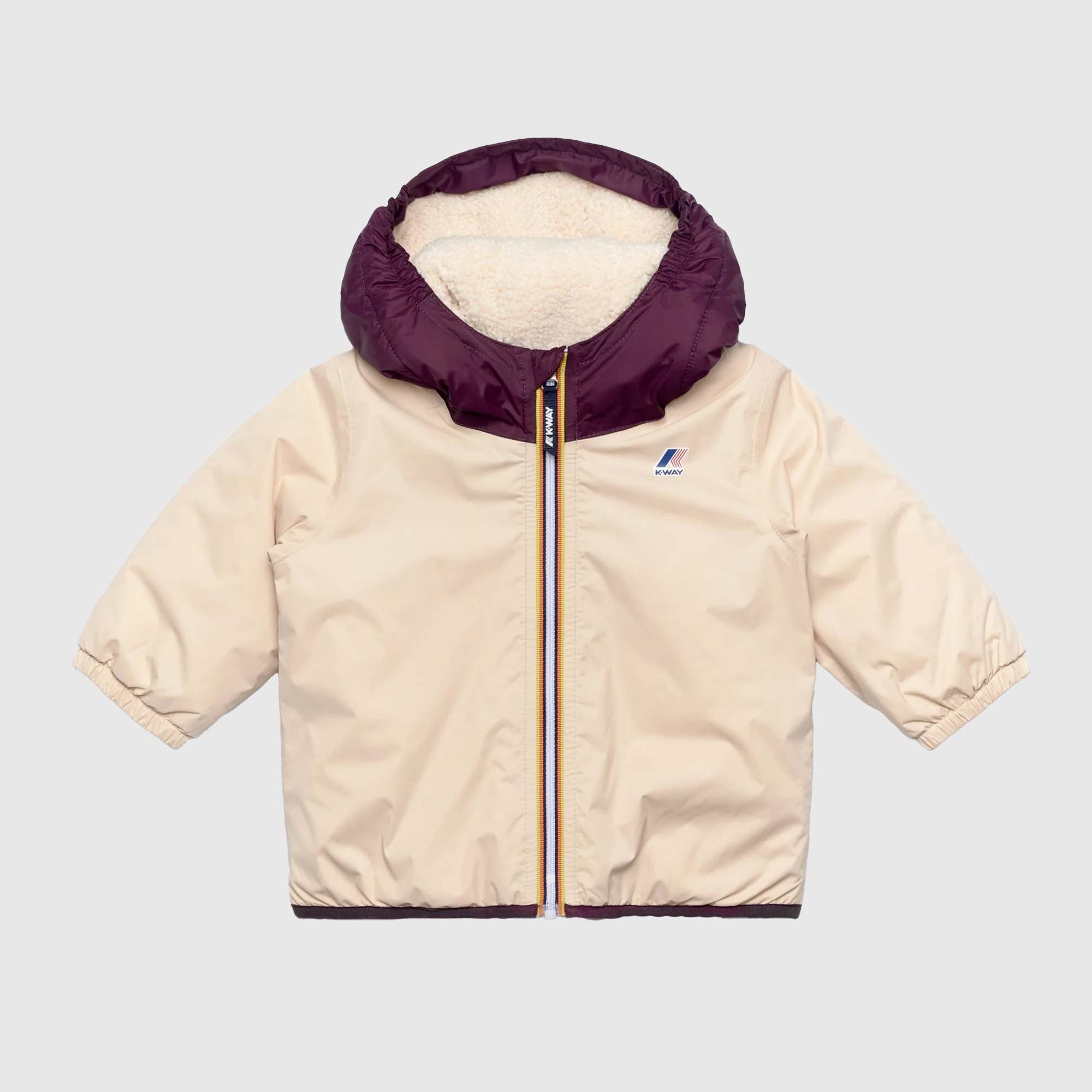 Giubbino crema e viola firmato K-WAY - annameglio.com abbigliamento moda