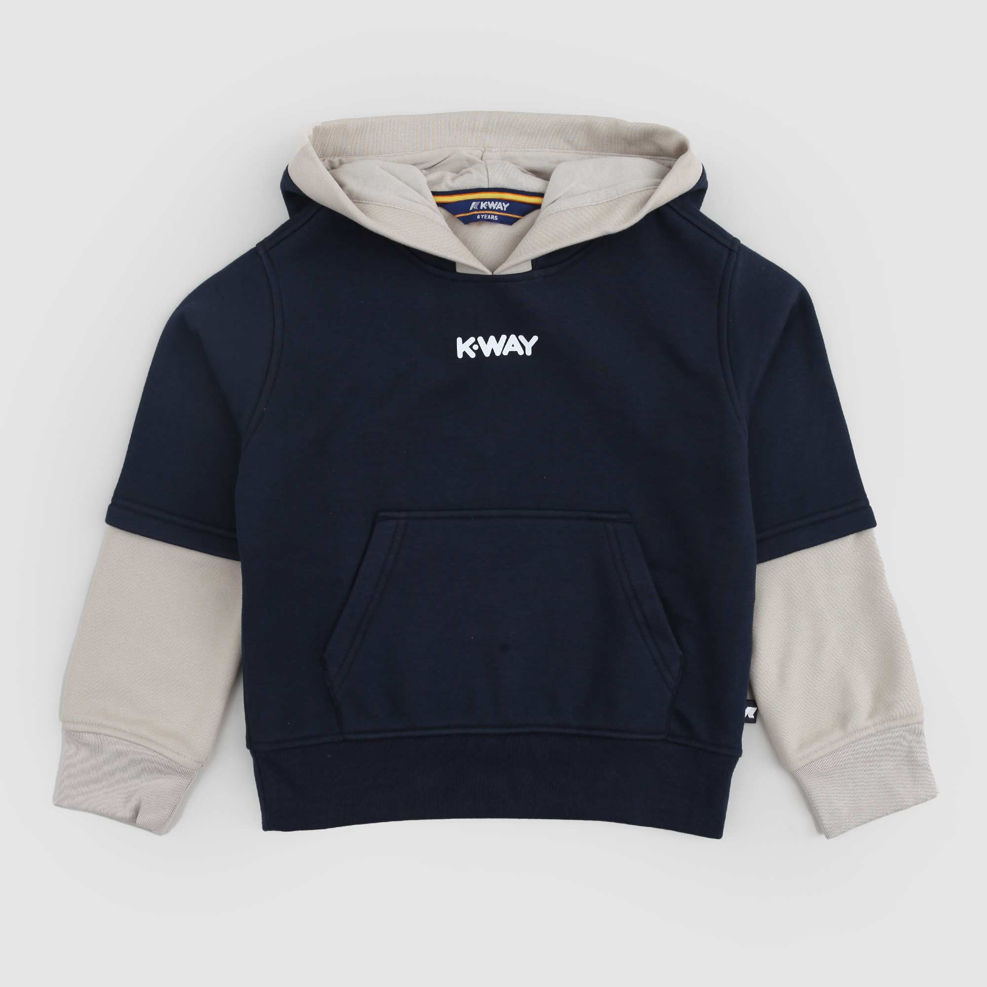 Felpa Berniel Blu e Beige firmata KWAY - annameglio.com abbigliamento moda