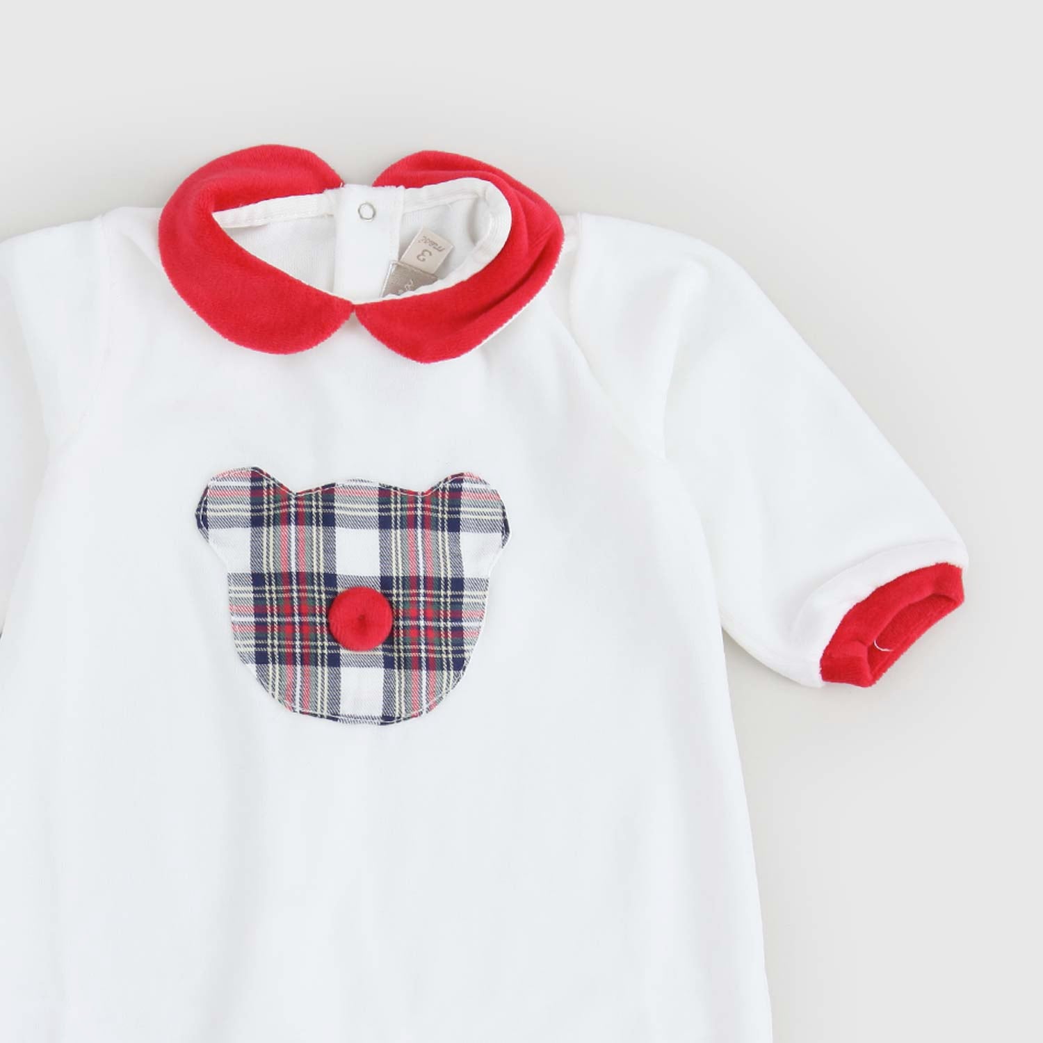 Tutina Avorio in Ciniglia con Orsetto Tartan - annameglio.com abbigliamento moda