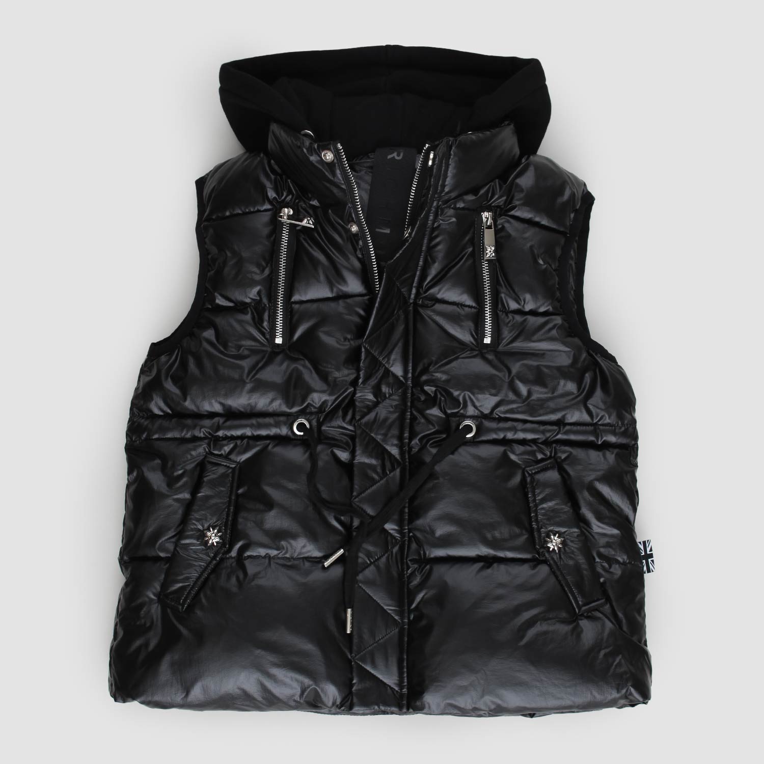 Gilet nero smanicato con cappuccio - annameglio.com abbigliamento moda