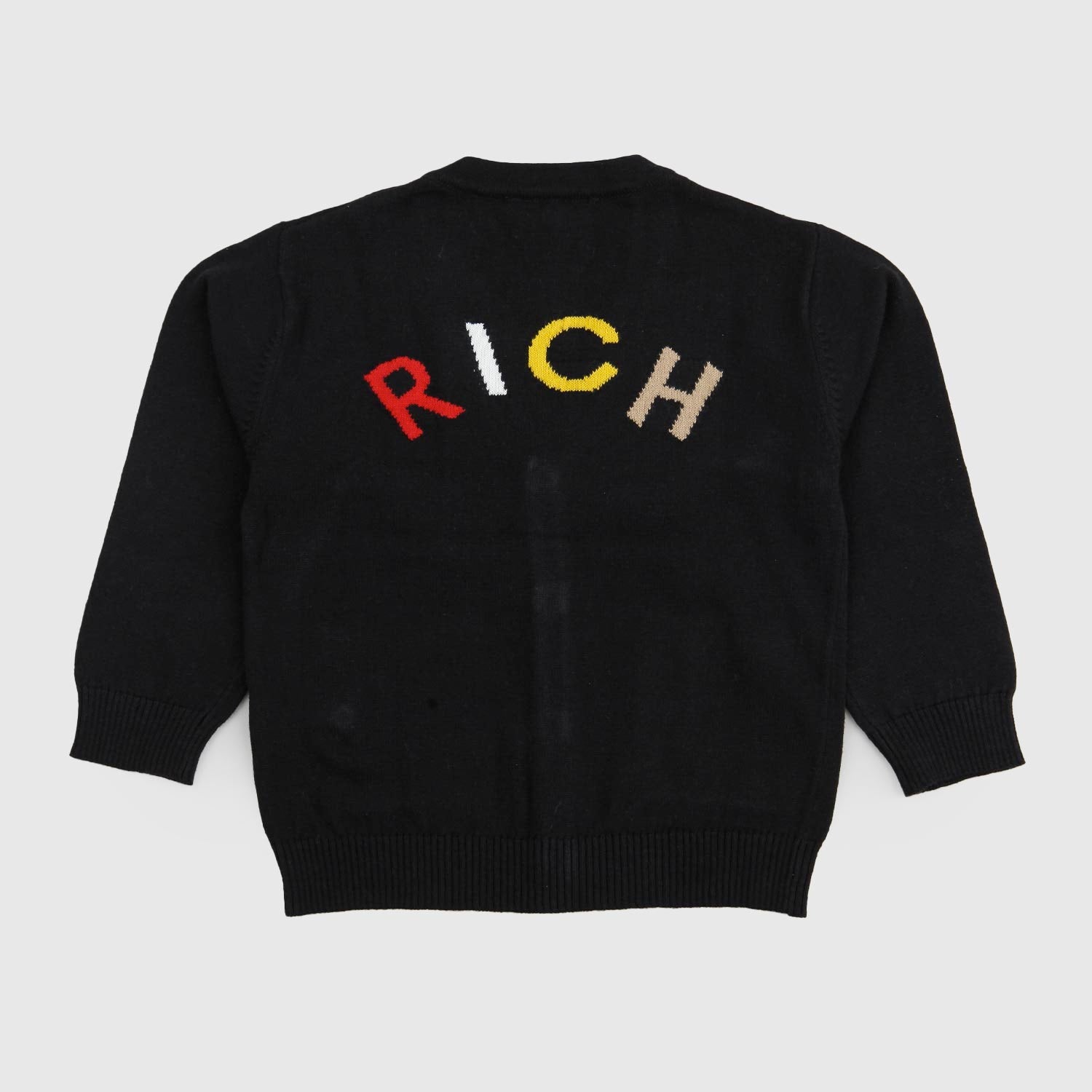 Cardigan nero in cotone con logo multicolor baby - annameglio.com abbigliamento moda