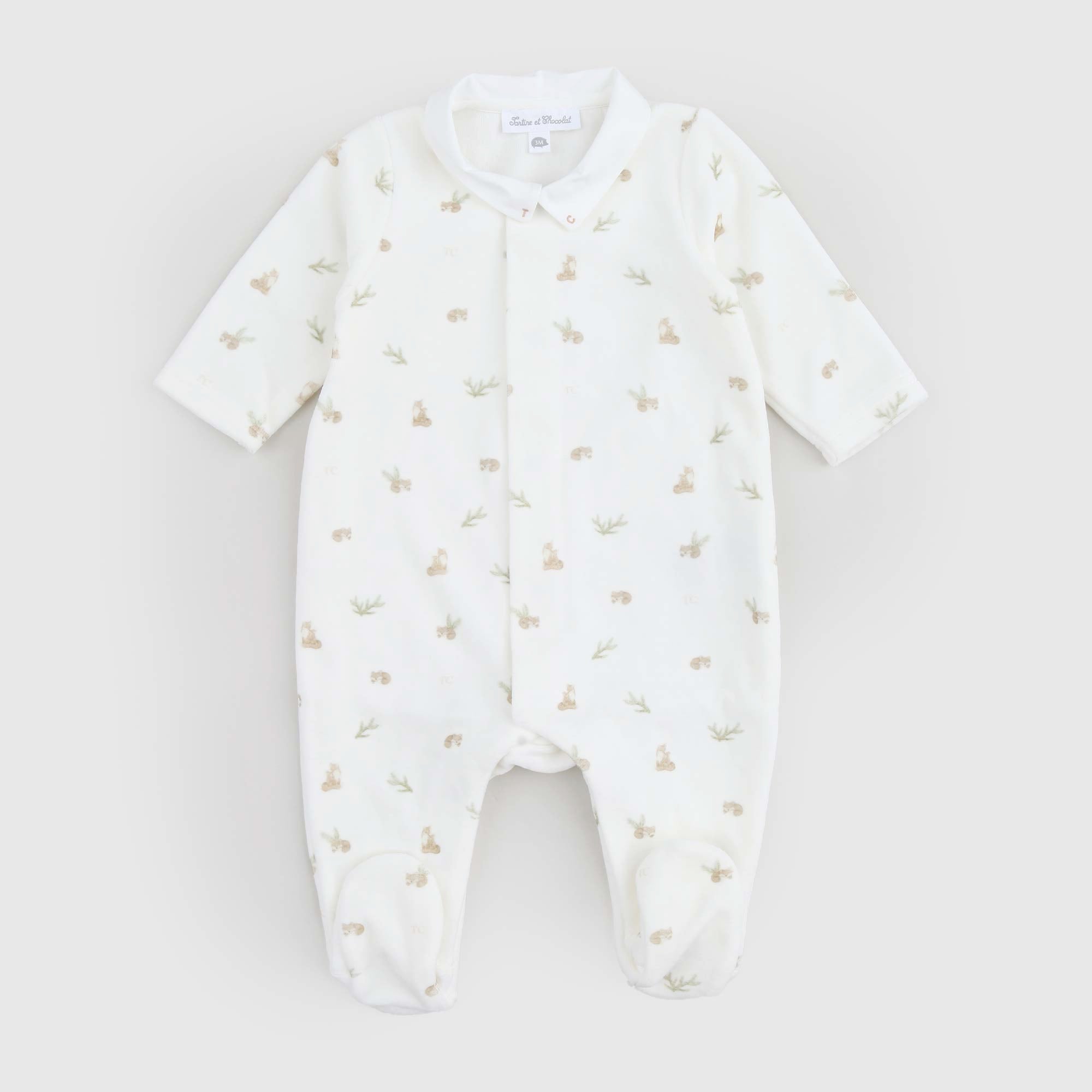 Tutina Bianca In Ciniglia Con Scoiattoli - annameglio.com abbigliamento moda