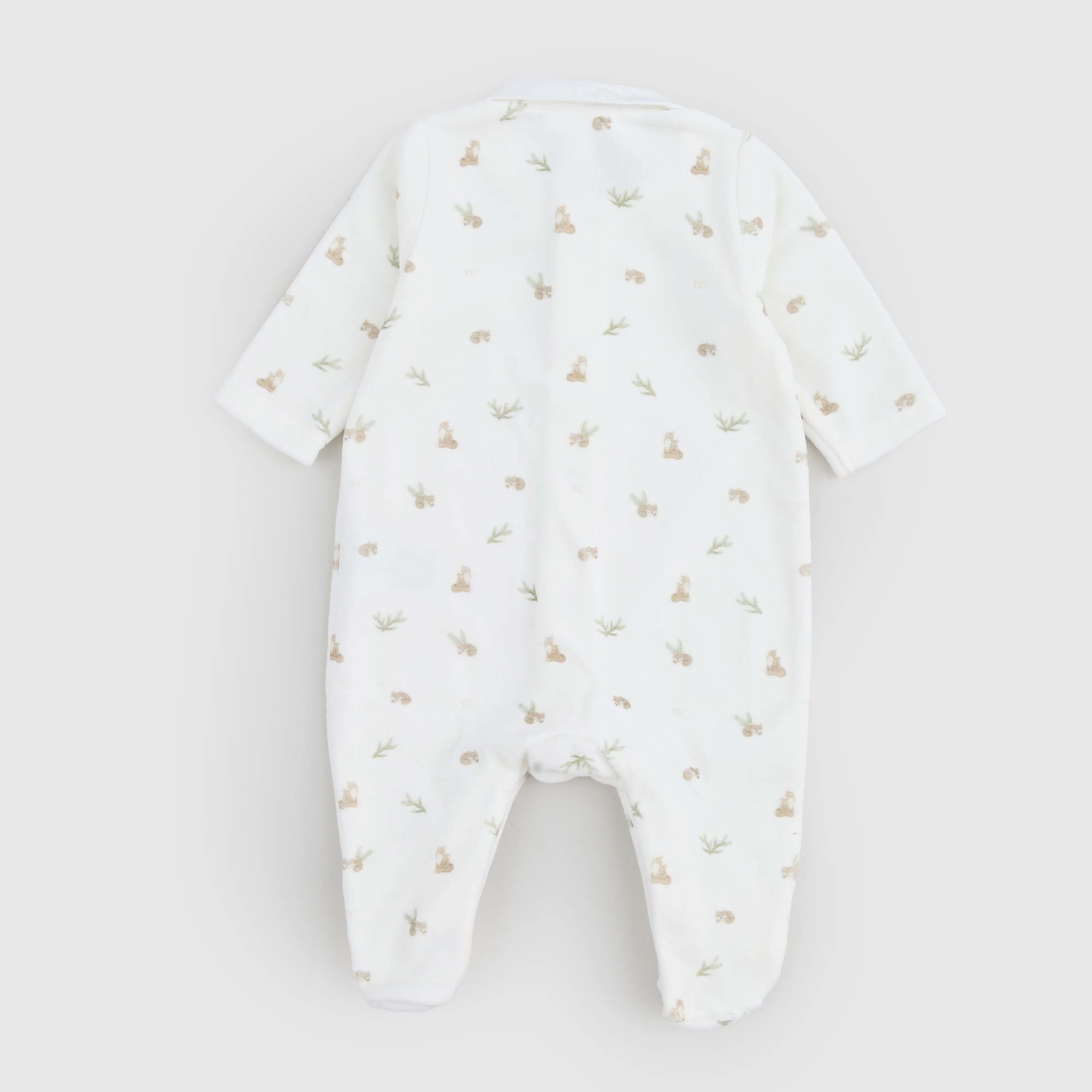 Tutina Bianca In Ciniglia Con Scoiattoli - annameglio.com abbigliamento moda