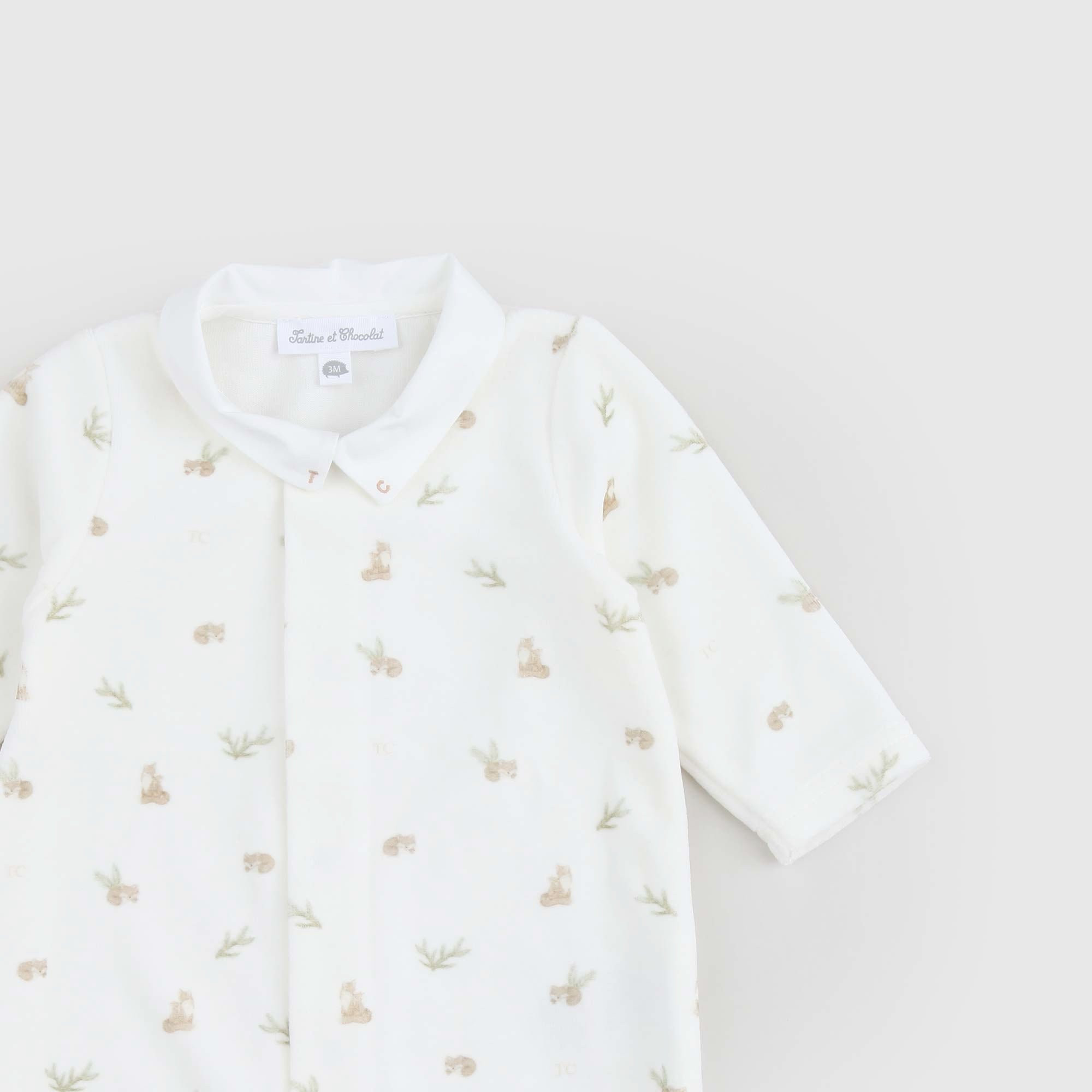 Tutina Bianca In Ciniglia Con Scoiattoli - annameglio.com abbigliamento moda