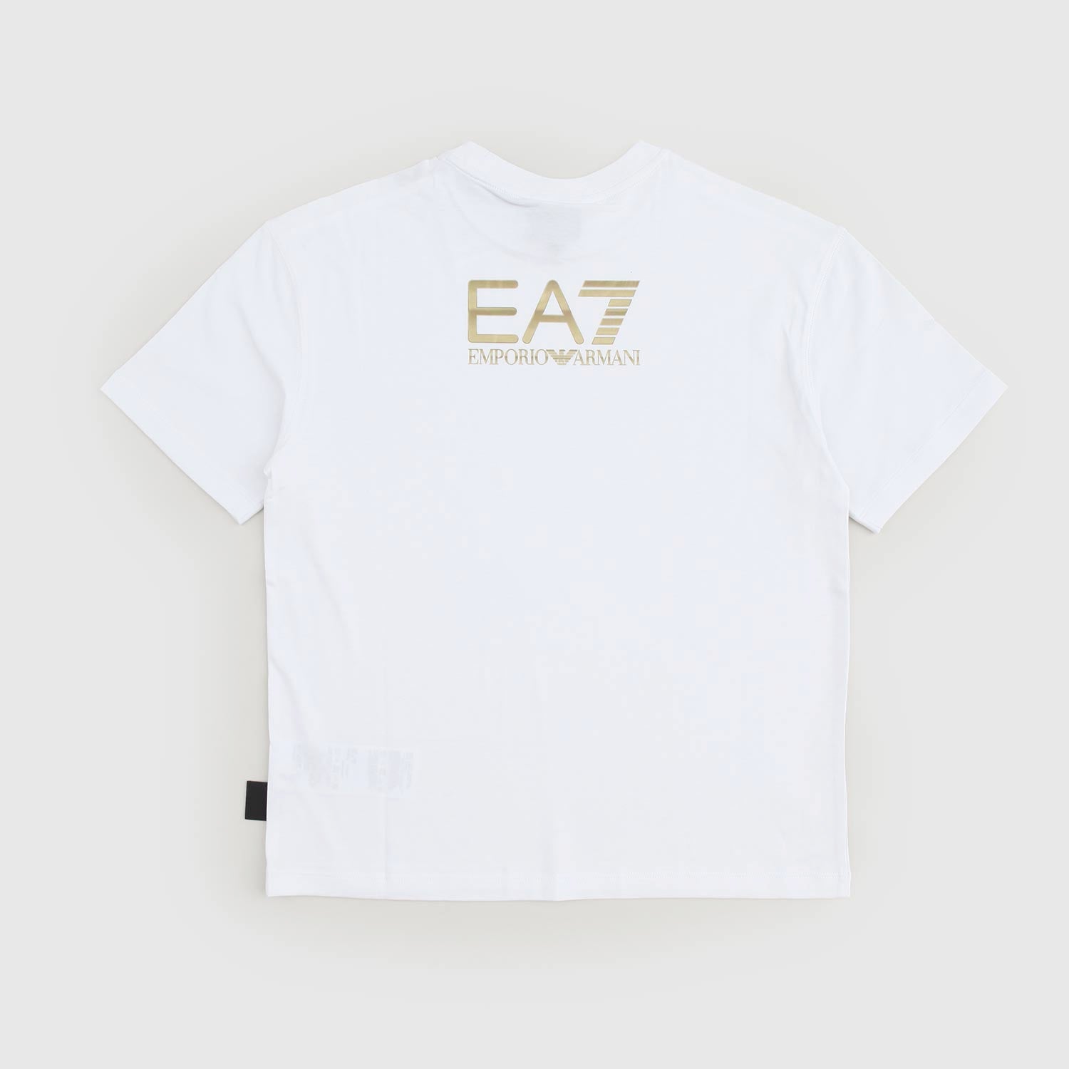 T-shirt bianca con logo color oro sul retro - annameglio.com abbigliamento moda