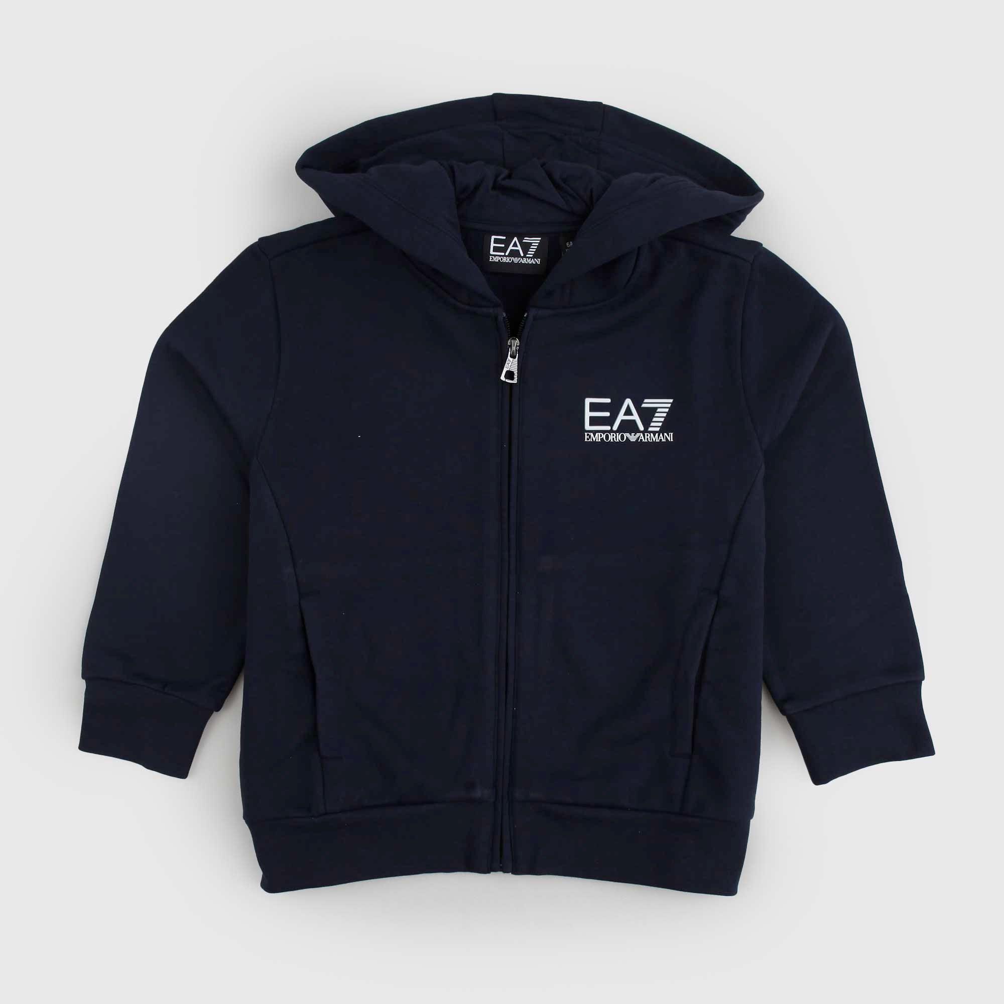 Felpa con Zip EA7 Blu - annameglio.com abbigliamento moda