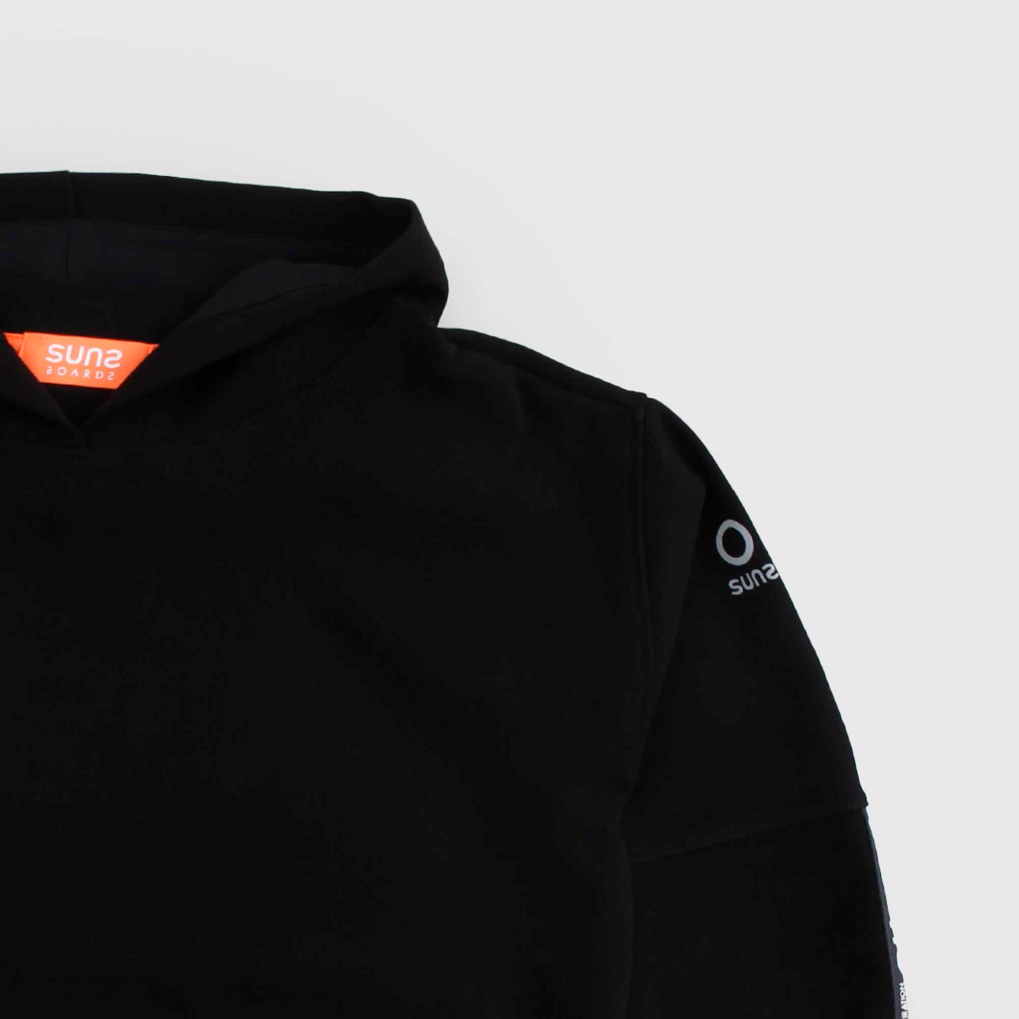 Felpa Nera Con Cappuccio Firmato SUNS - annameglio.com abbigliamento moda