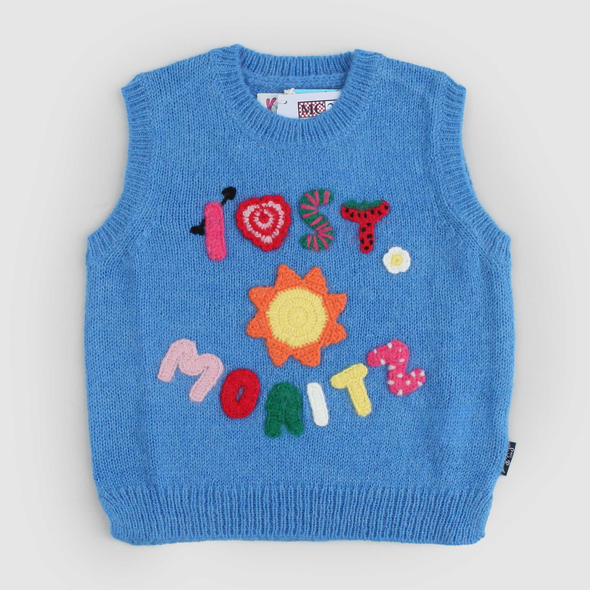 Gilet Smanicato Celeste in Maglia - annameglio.com abbigliamento moda