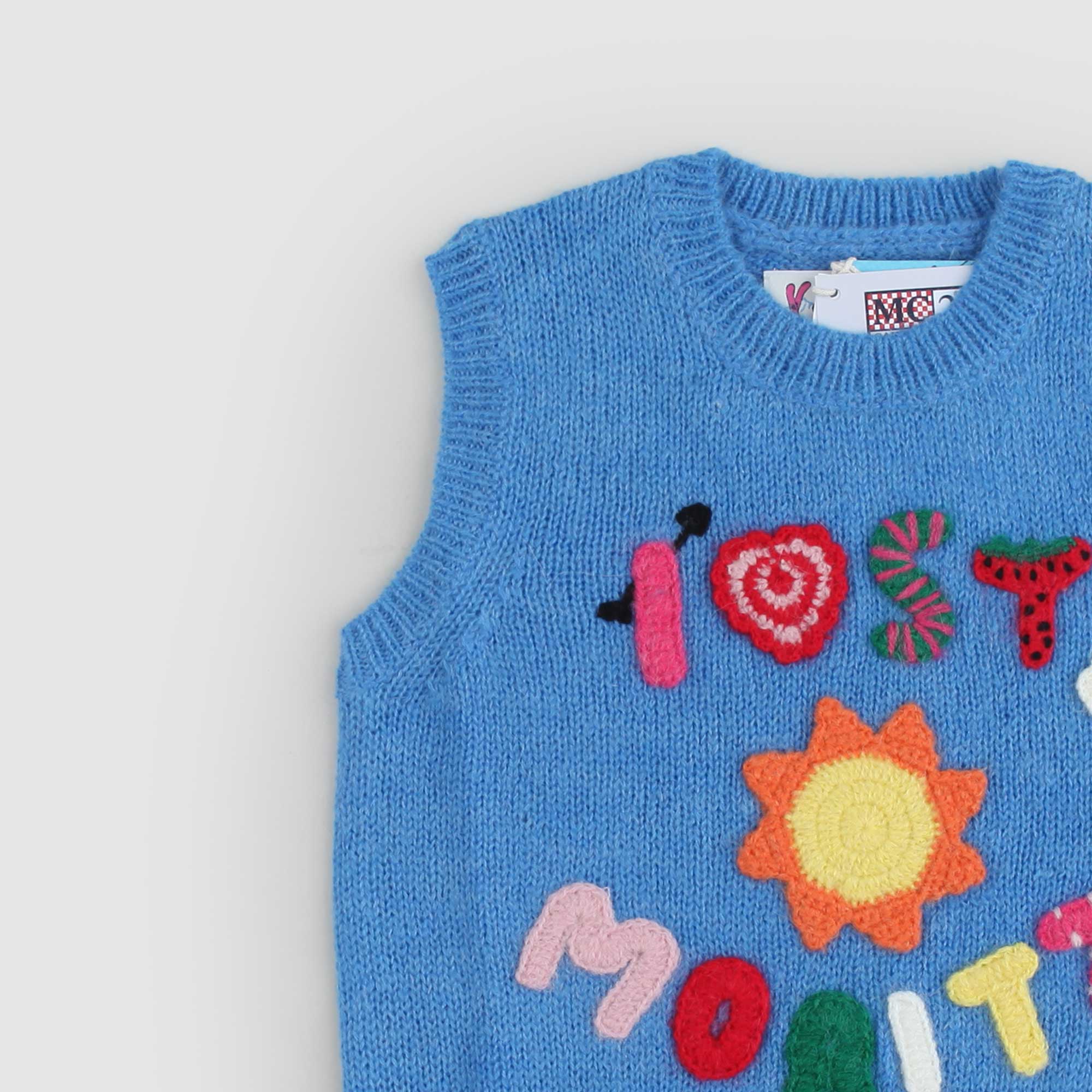 Gilet Smanicato Celeste in Maglia - annameglio.com abbigliamento moda