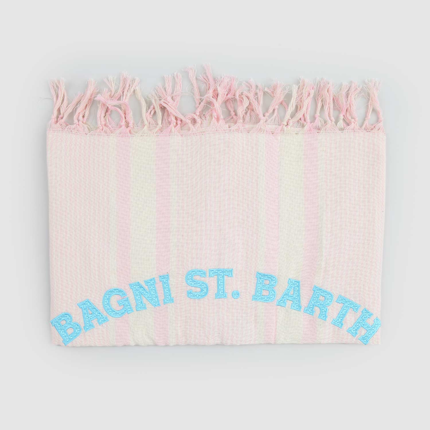 Telo Mare cotone beige e rosa con logo ricamato - annameglio.com abbigliamento moda