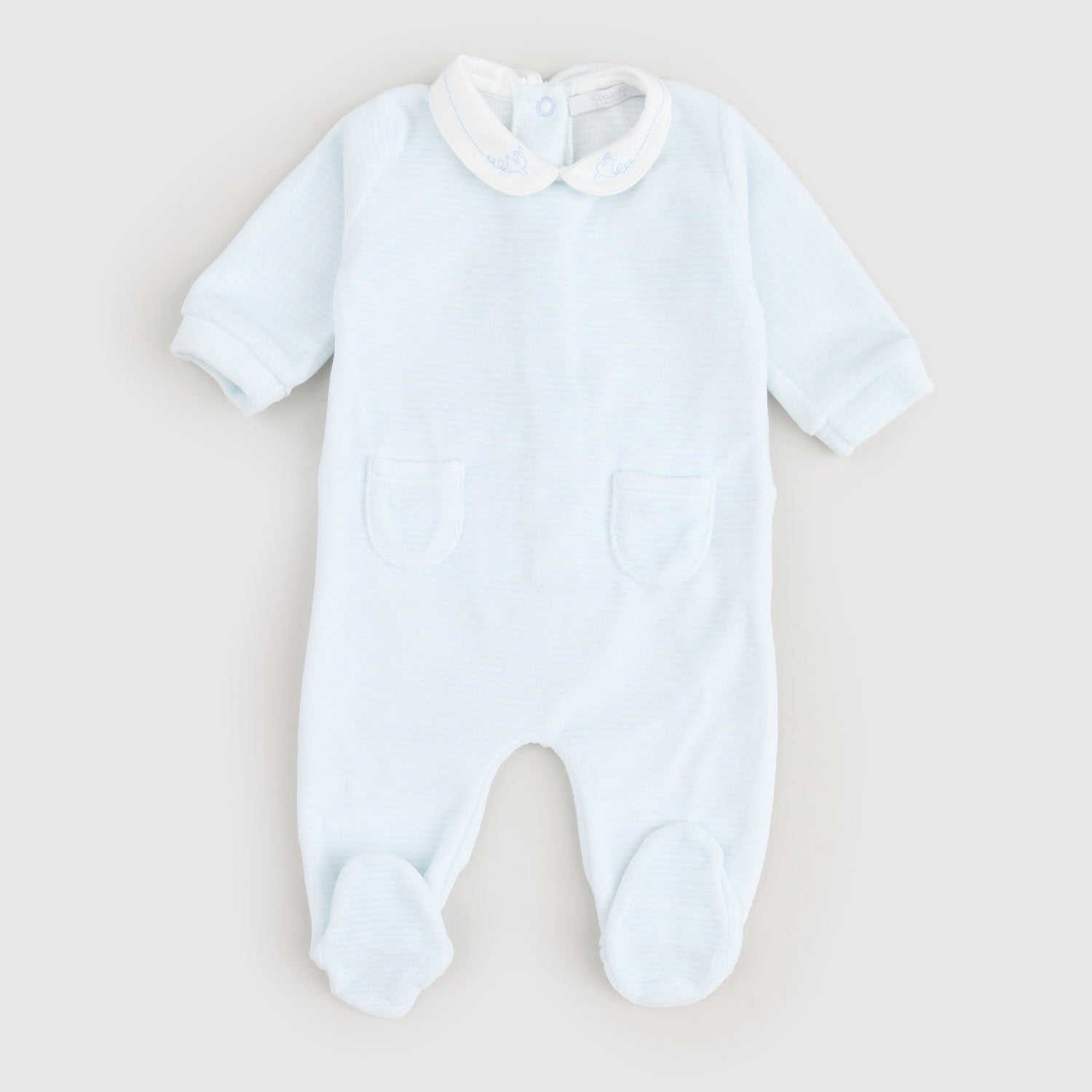 Tutina Celeste Rigata Firmata COCCODE' - annameglio.com abbigliamento moda