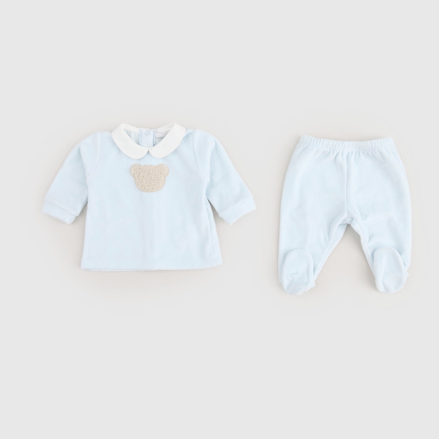 Tutina ciniglia Due Pezzi Celeste Coccodè - annameglio.com abbigliamento moda