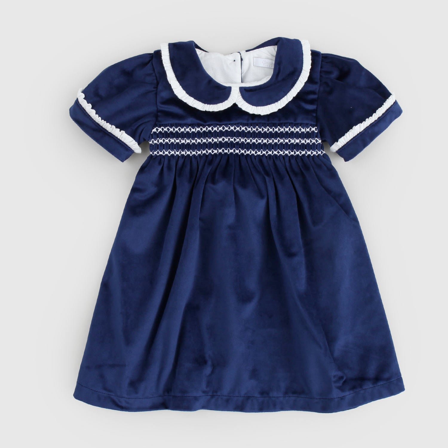 Vestito in velluto con Punto Smock Coccodè - annameglio.com abbigliamento moda