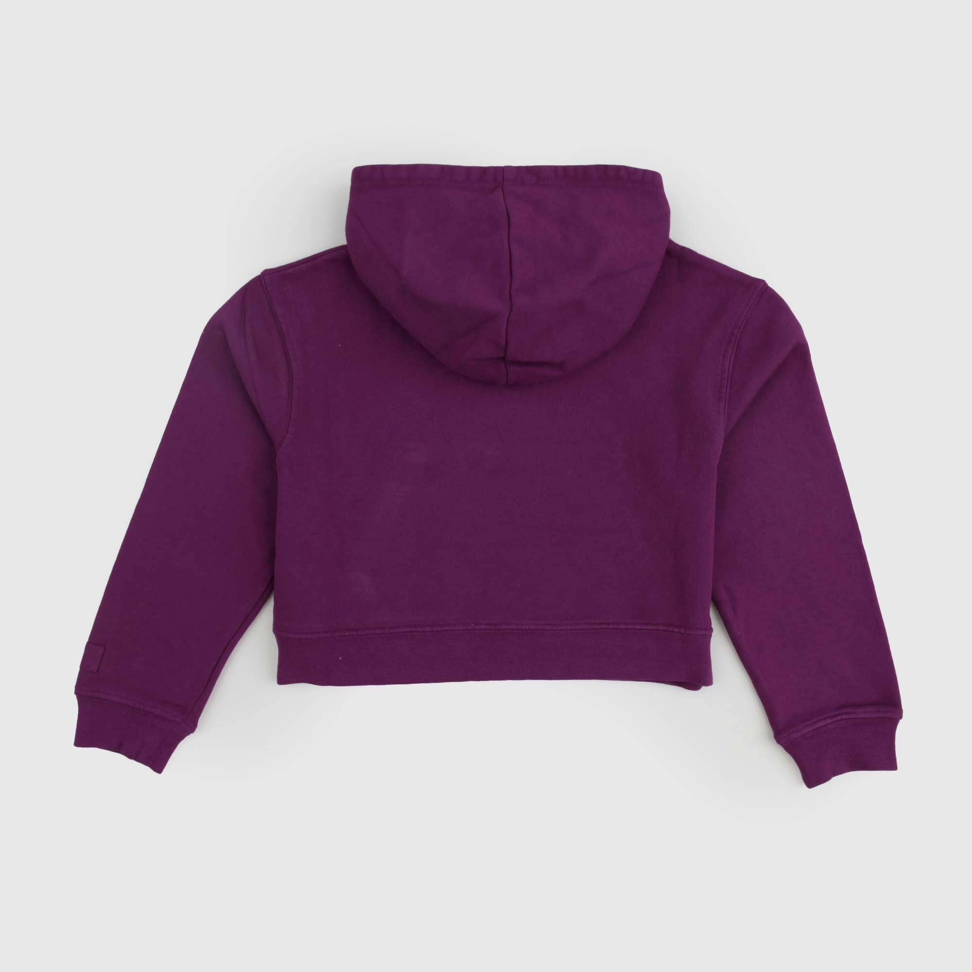 Felpa cropped con cappuccio viola passion - annameglio.com abbigliamento moda