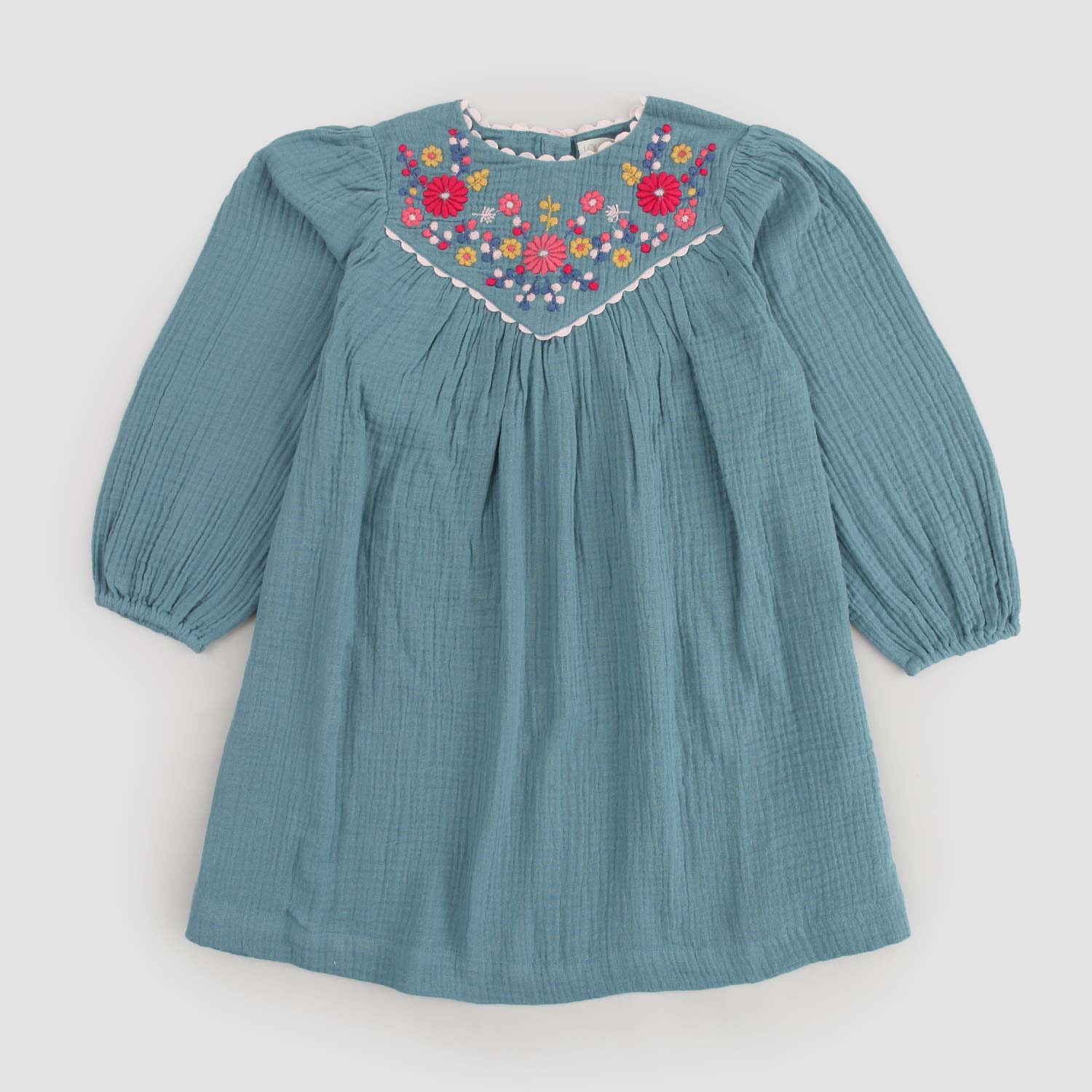 Abito celeste con fantasia floreale - annameglio.com abbigliamento moda