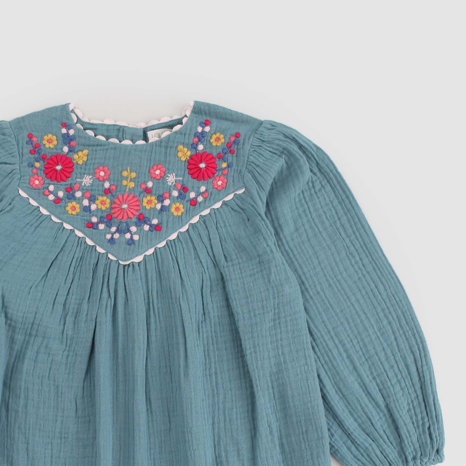 Abito celeste con fantasia floreale - annameglio.com abbigliamento moda