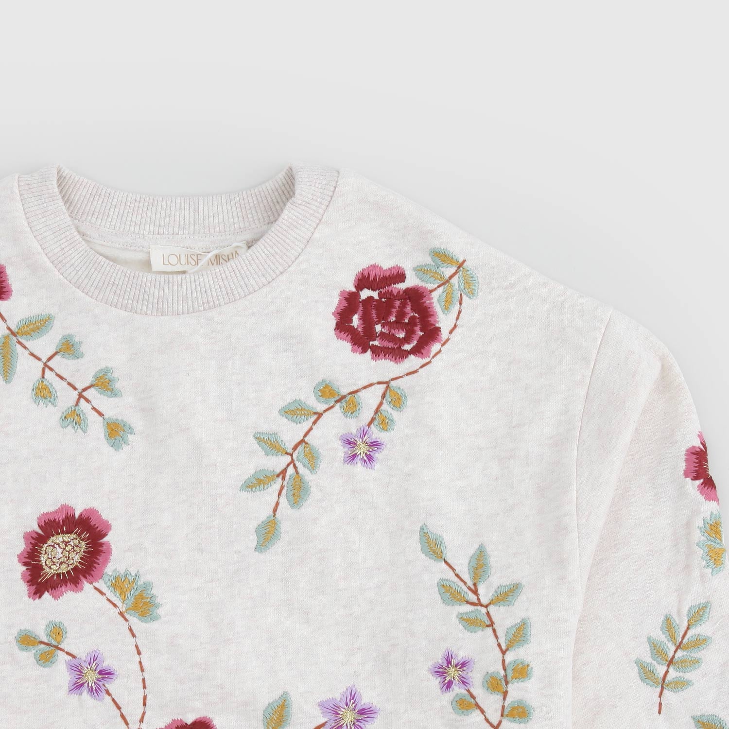 Felpa beige con fantasia floreale - annameglio.com abbigliamento moda