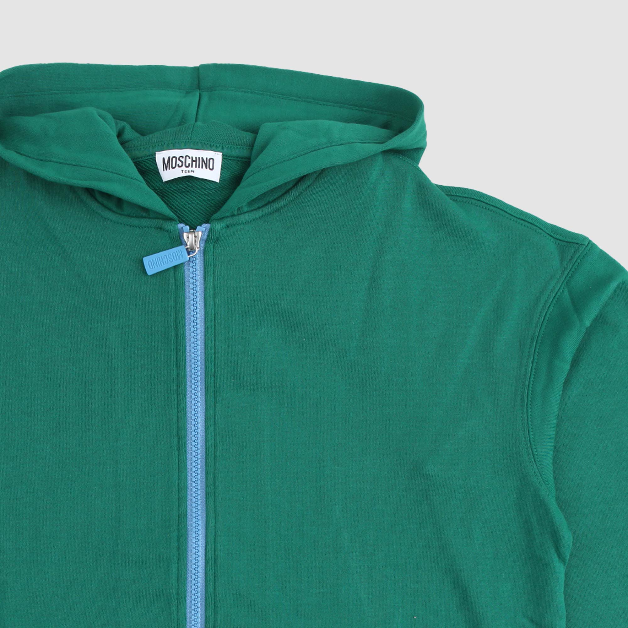 Felpa Verde Con Cappuccio MOSCHINO - annameglio.com abbigliamento moda