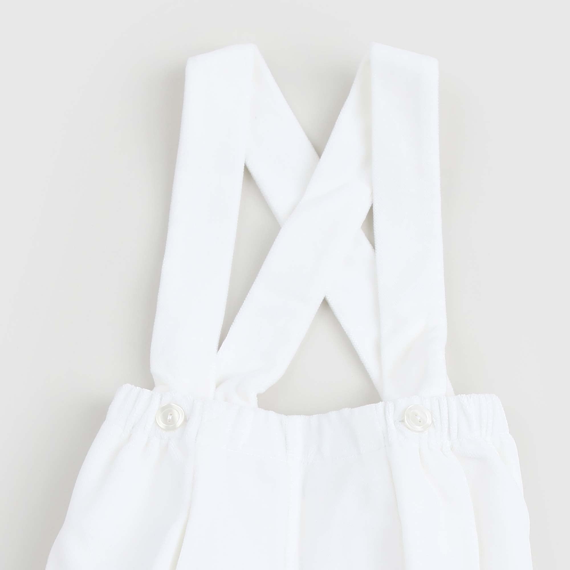 Pantaloncino baby color latte con bretelle - annameglio.com abbigliamento moda