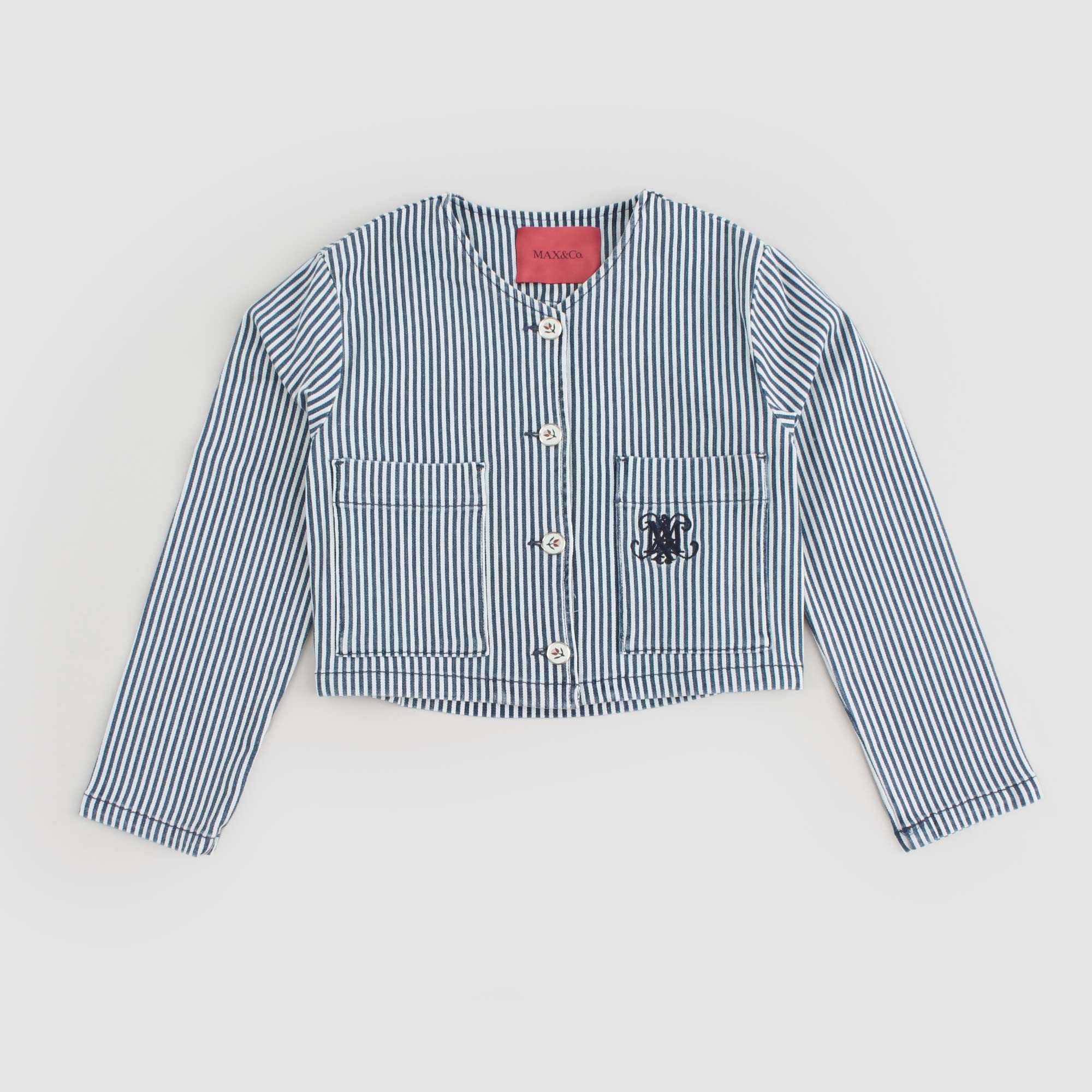 Giacca A Righe Bianca E Blu Firmata MAX AND CO - annameglio.com abbigliamento moda