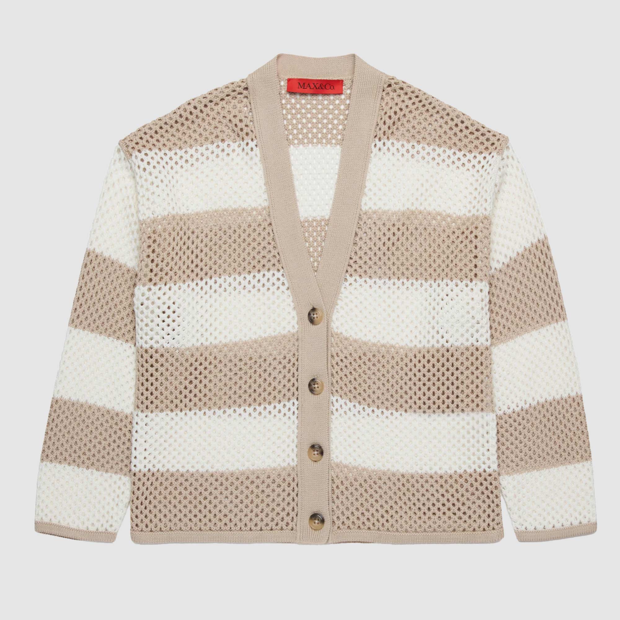 Cardigan Bianco E Beige Firmato MAX AND CO - annameglio.com abbigliamento moda