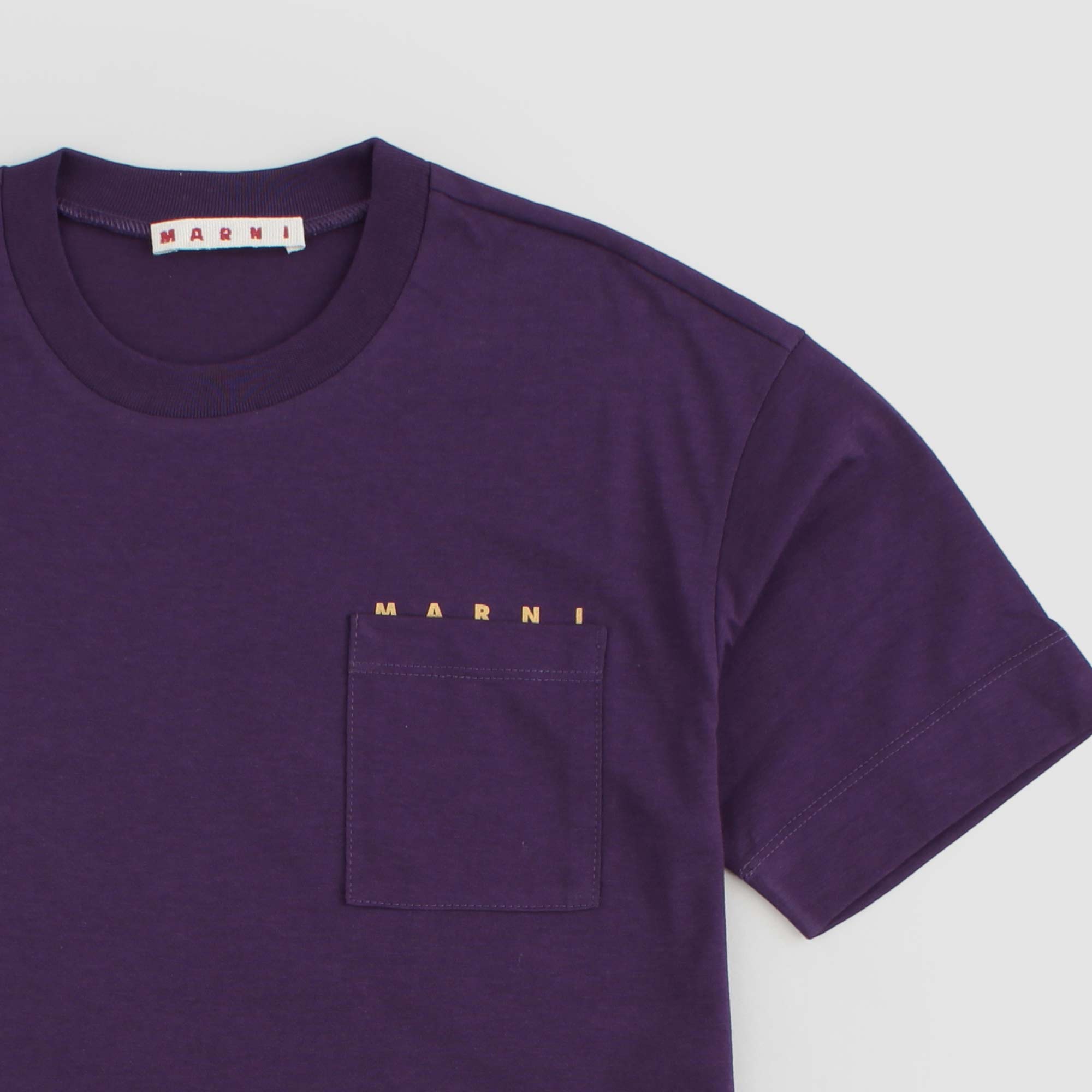 T-shirt Viola Con Stampa Firmata MARNI - annameglio.com abbigliamento moda