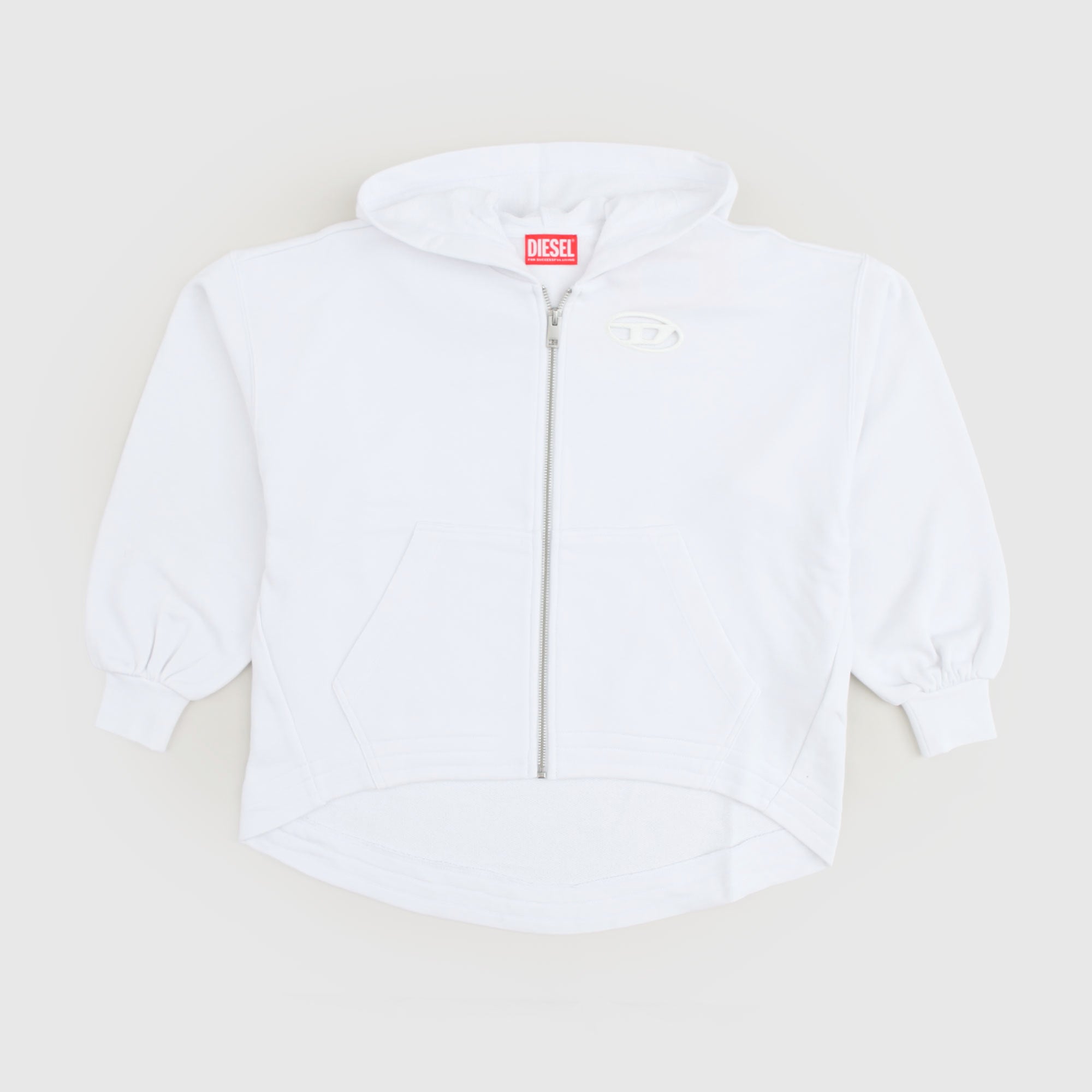 Felpa Bianca Con Cappuccio Firmata Diesel - annameglio.com abbigliamento moda