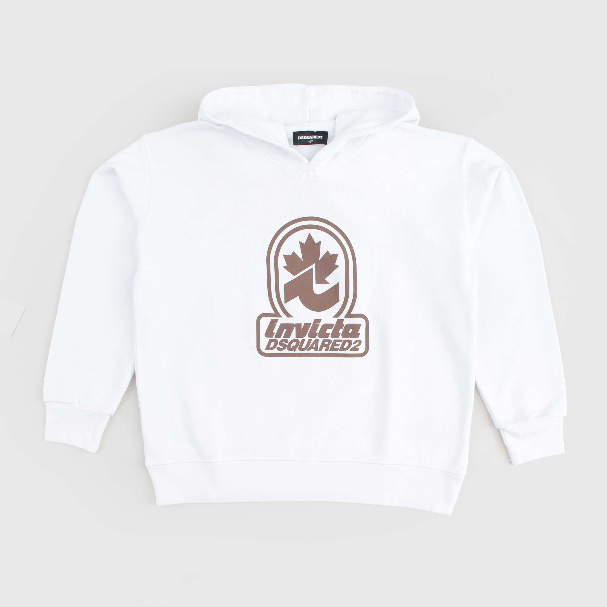 Felpa Bianca Firmata DSQUARED2 x INVICTA - annameglio.com abbigliamento moda