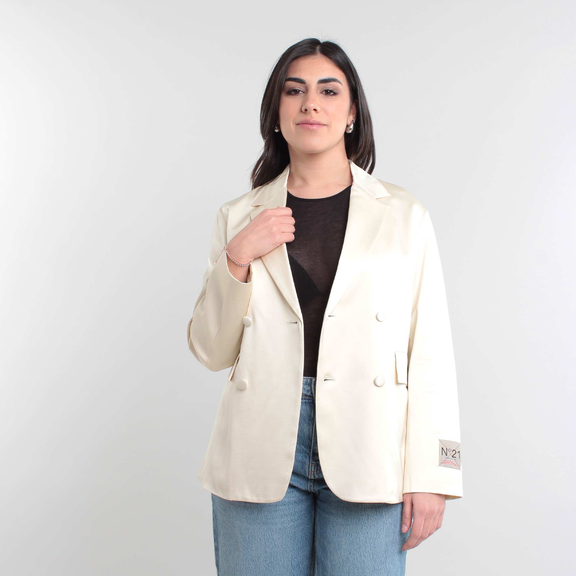 Blazer Doppiopetto Avorio Firmato N° 21 - annameglio.com abbigliamento moda