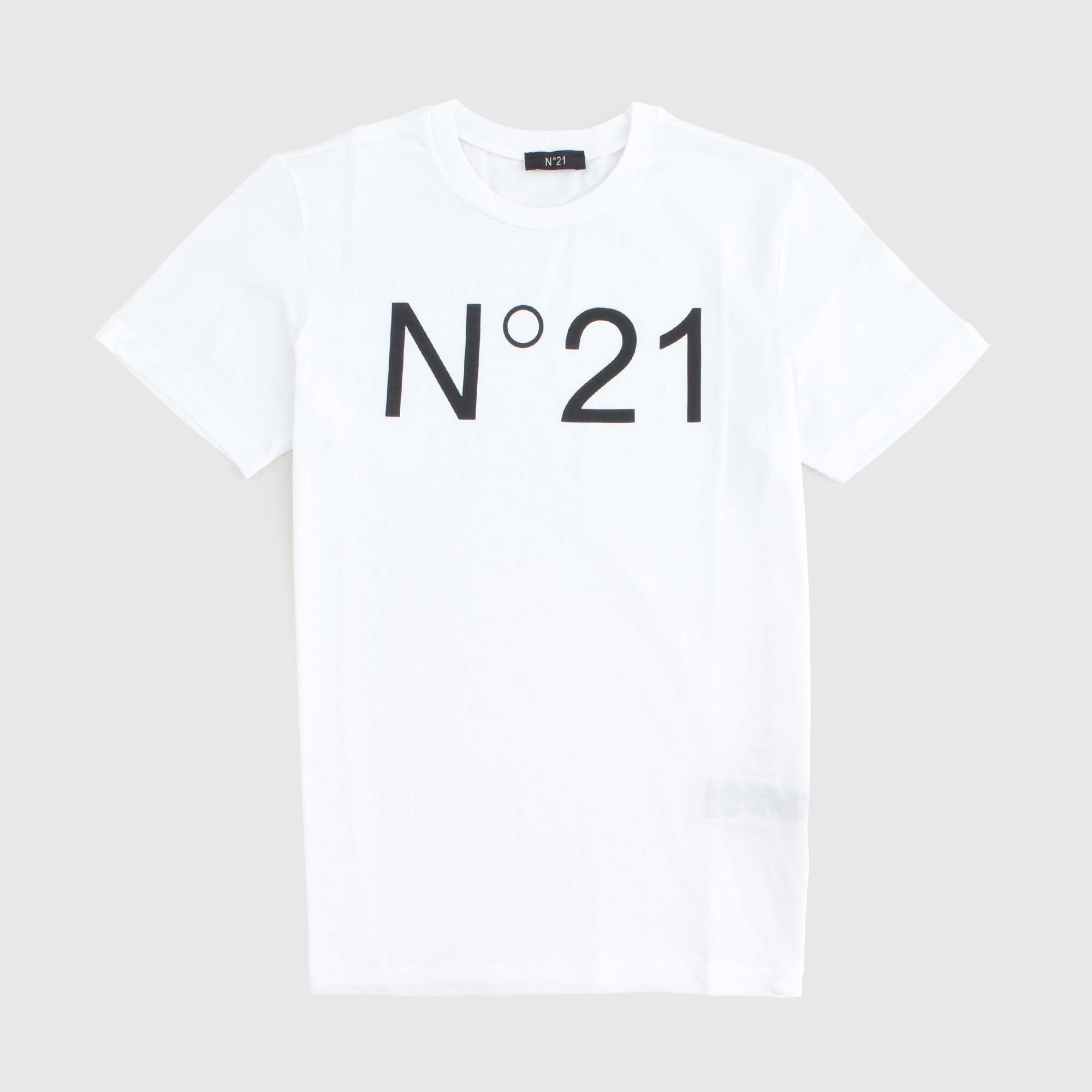 T-Shirt Bianca Con Logo Firmata N° 21 - annameglio.com abbigliamento moda