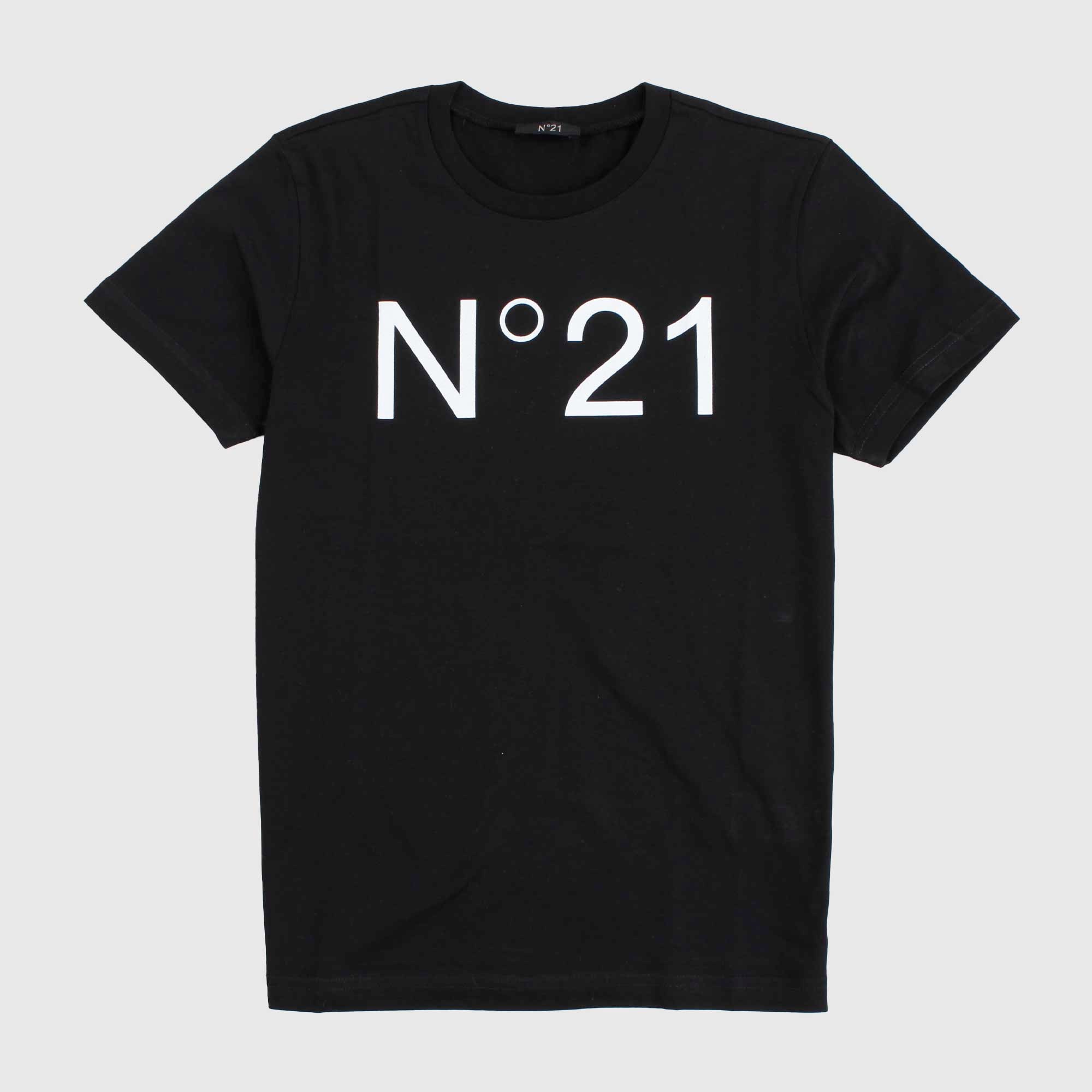 T-shirt Nera Con Logo Firmata N. 21 - annameglio.com abbigliamento moda