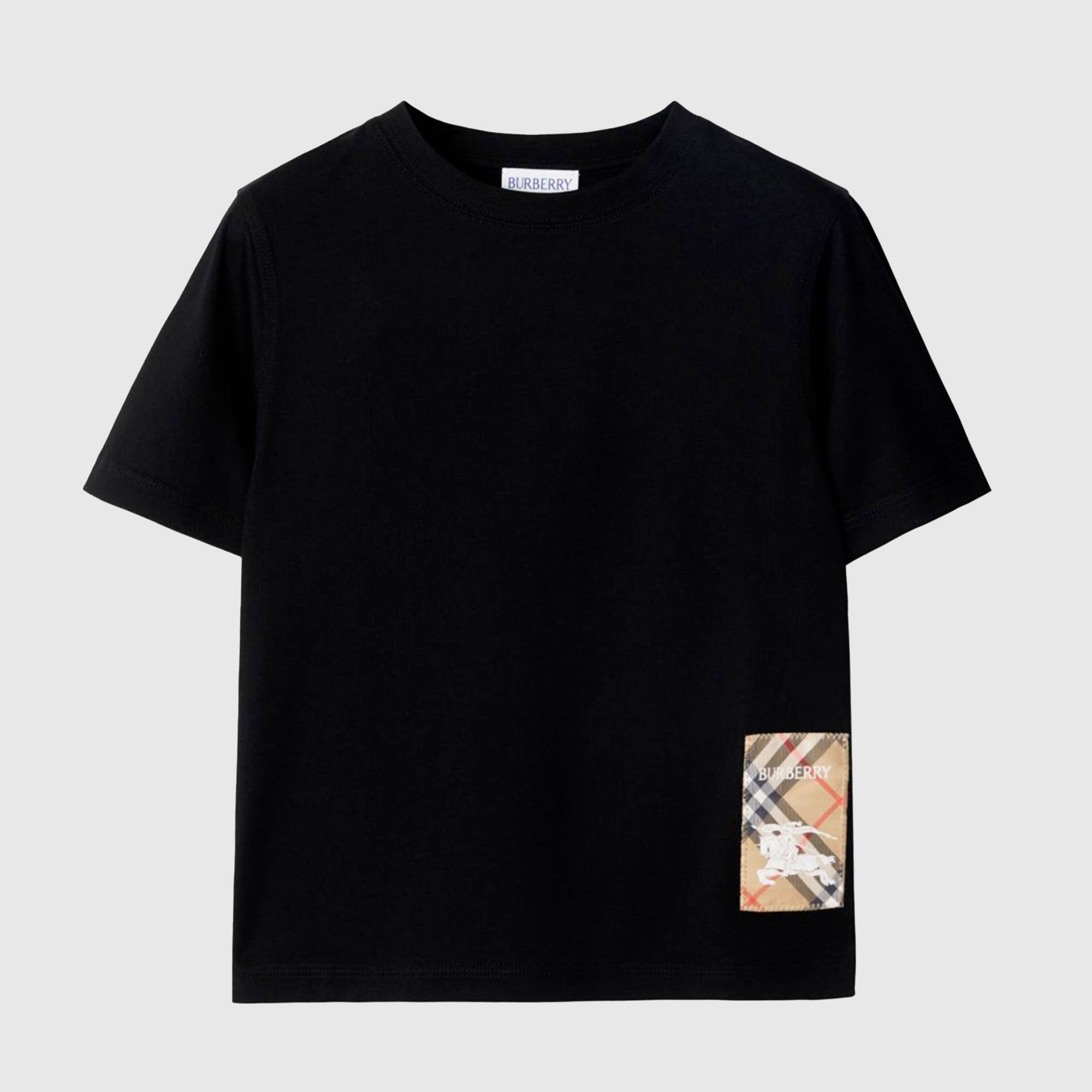 T-shirt Nera con Toppa Firmata BURBERRY - annameglio.com abbigliamento moda