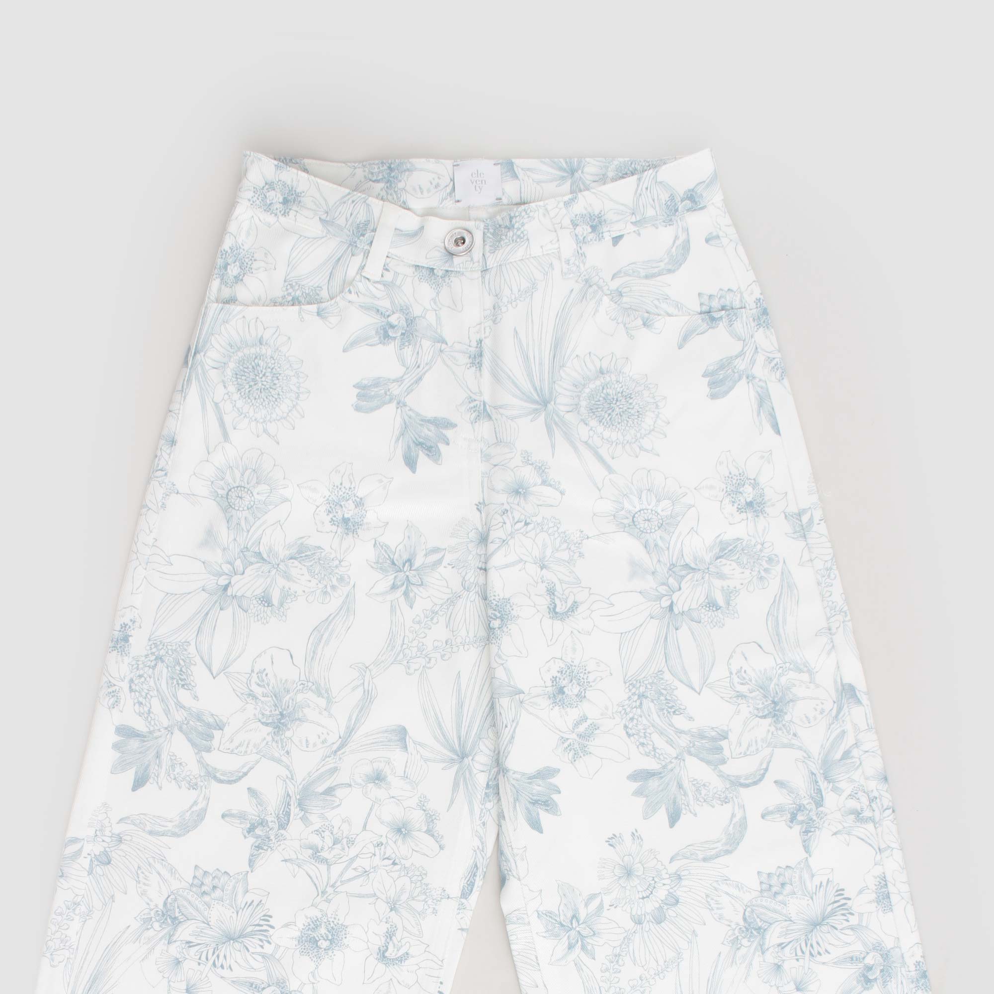 Pantalone Bianco E Celeste Firmato ELEVENTY - annameglio.com abbigliamento moda