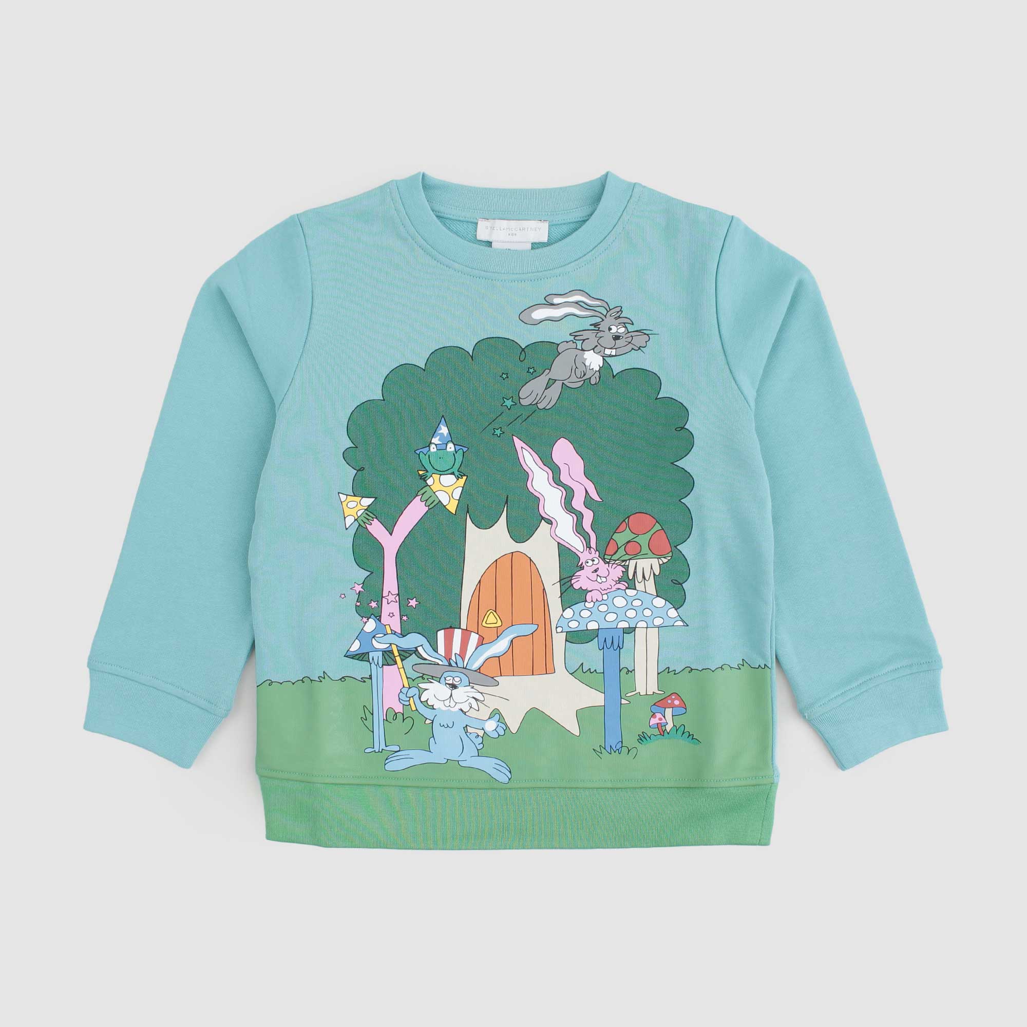 Felpa Celeste Firmata STELLA MC CARTNEY - annameglio.com abbigliamento moda