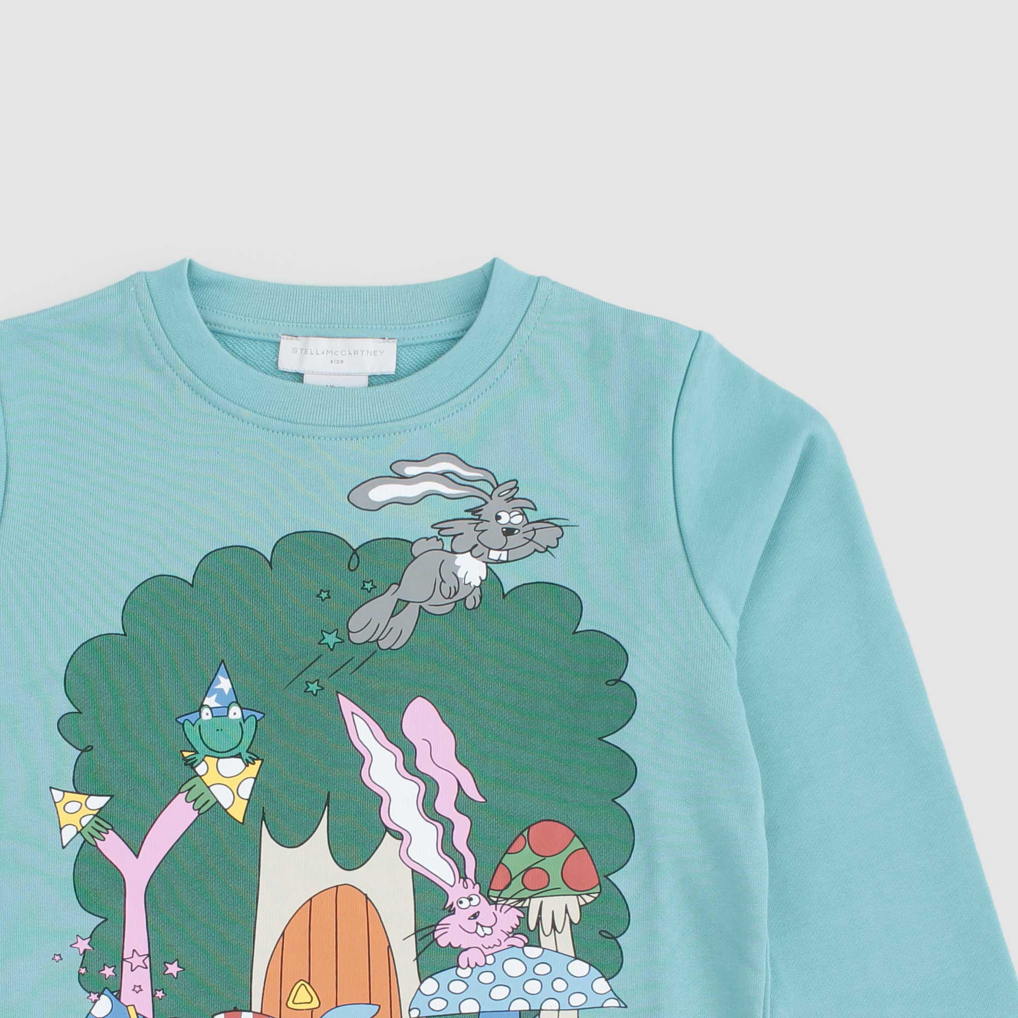 Felpa Celeste Firmata STELLA MC CARTNEY - annameglio.com abbigliamento moda