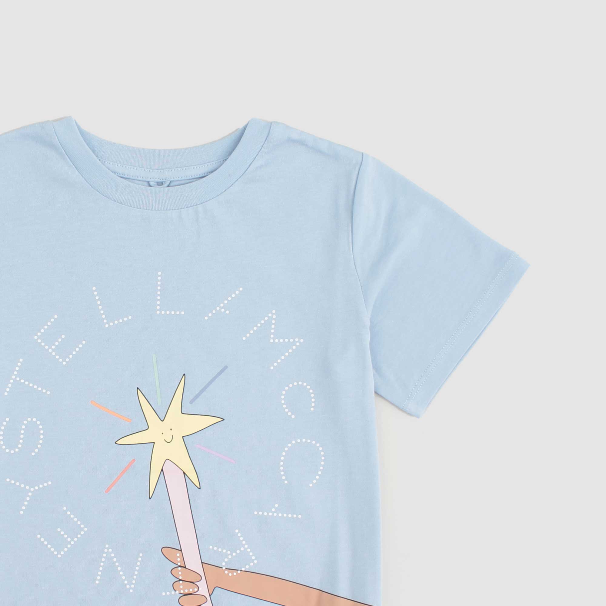 T-shirt Celeste Firmata STELLA MC CARTNEY - annameglio.com abbigliamento moda