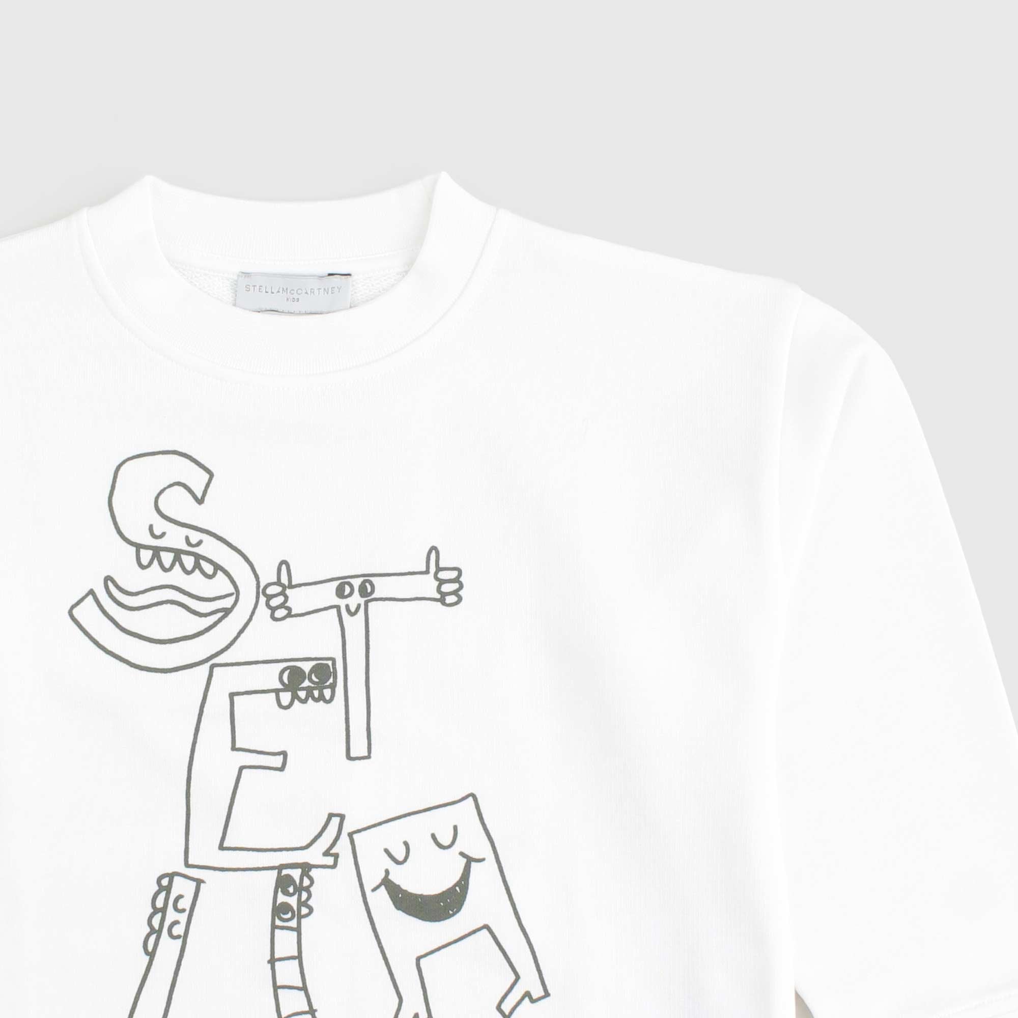 Felpa Bianca Junior Firmata STELLA MC CARTNEY - annameglio.com abbigliamento moda