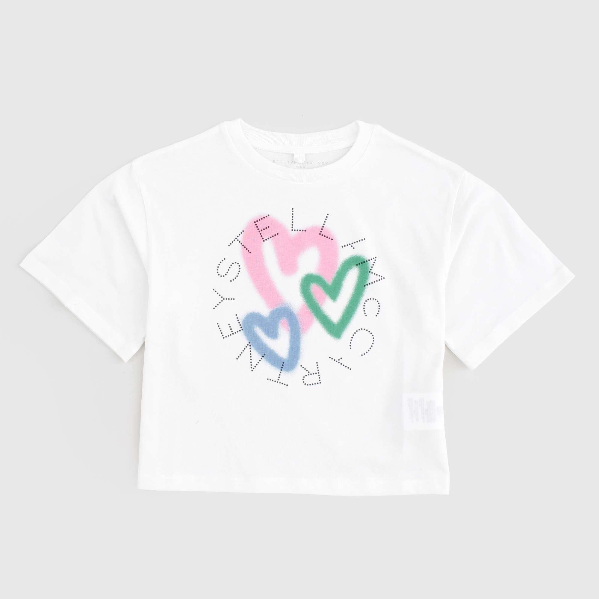 T-shirt Bianca Con Cuori Firmata STELLA MCCARTNEY - annameglio.com abbigliamento moda
