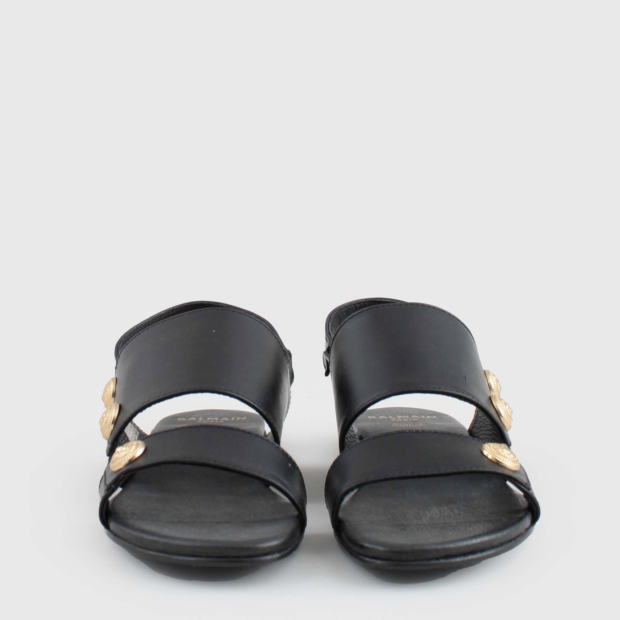 Sandali In Pelle Nera Firmati BALMAIN - annameglio.com abbigliamento moda