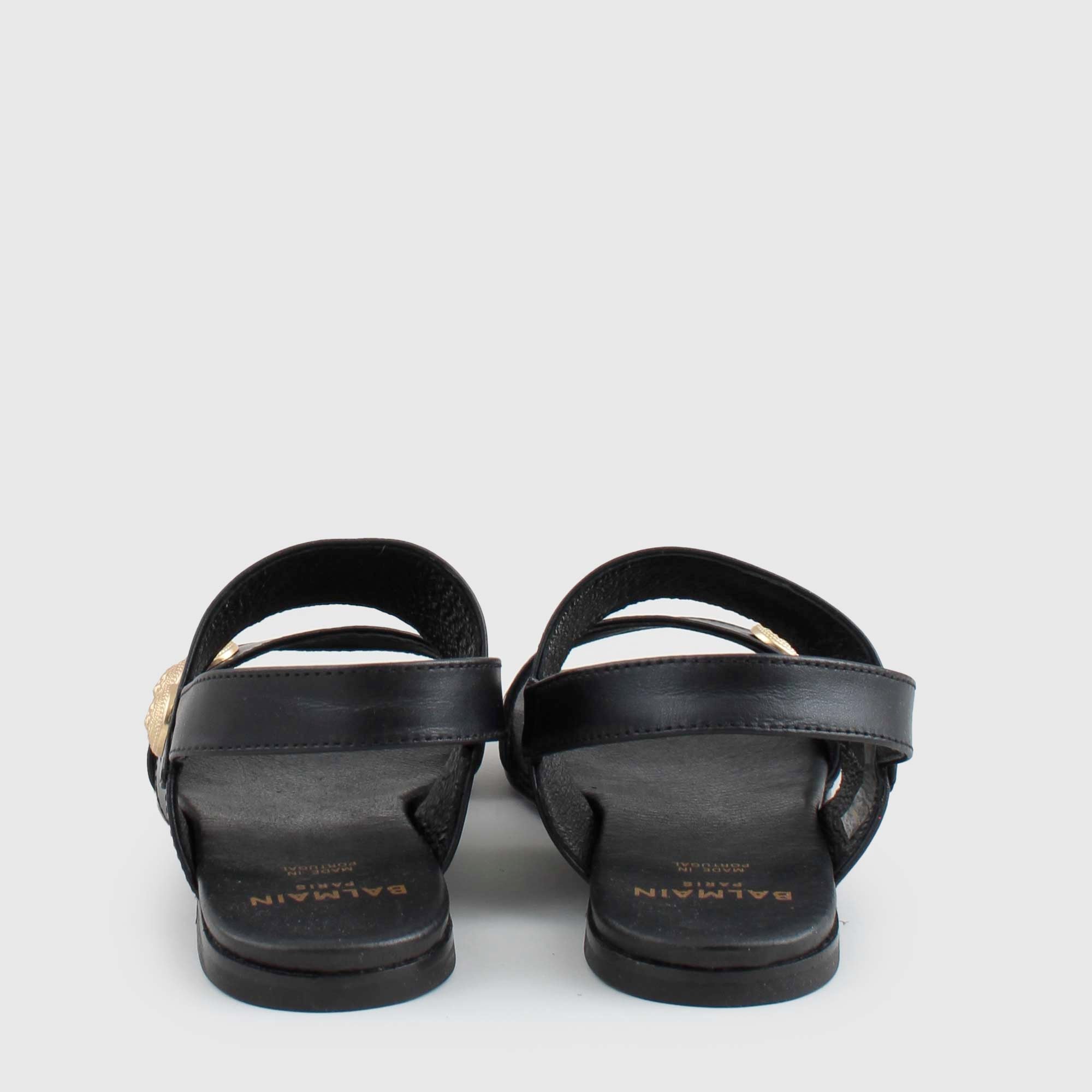 Sandali In Pelle Nera Firmati BALMAIN - annameglio.com abbigliamento moda