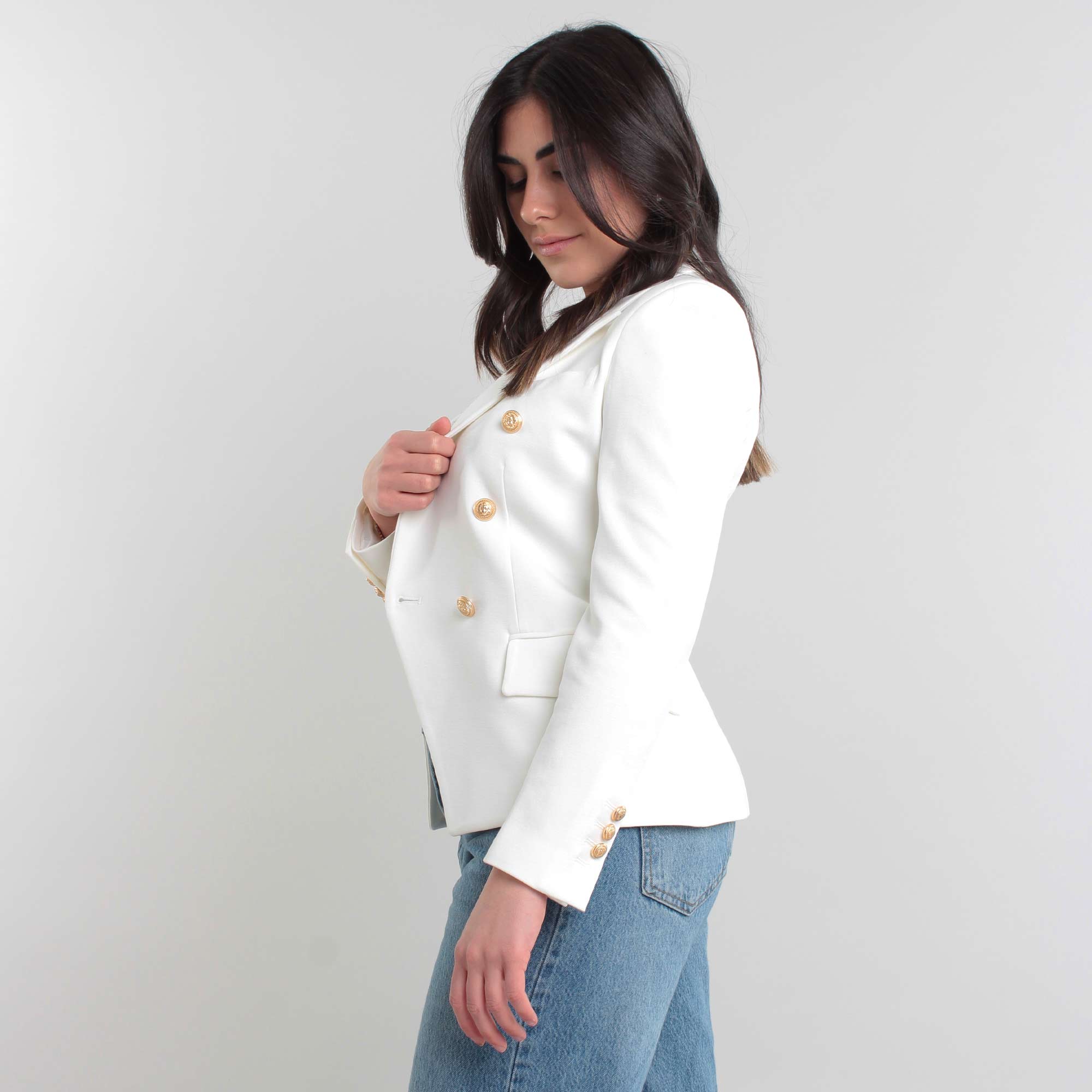 Blazer Doppiopetto Bianco Firmato BALMAIN - annameglio.com abbigliamento moda
