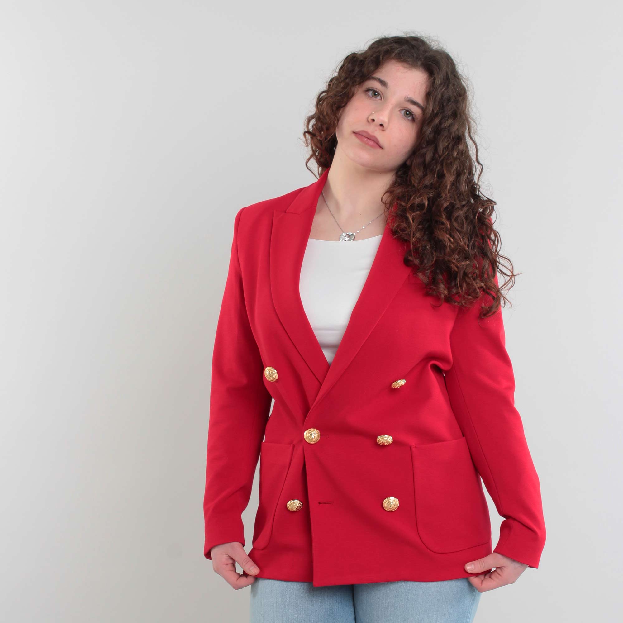 Giacca Doppiopetto Rossa Firmata BALMAIN - annameglio.com abbigliamento moda