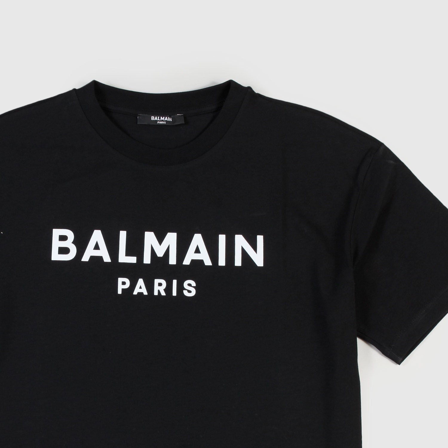 T-shirt Nera Con Logo Lettering Firmata BALMAIN - annameglio.com abbigliamento moda